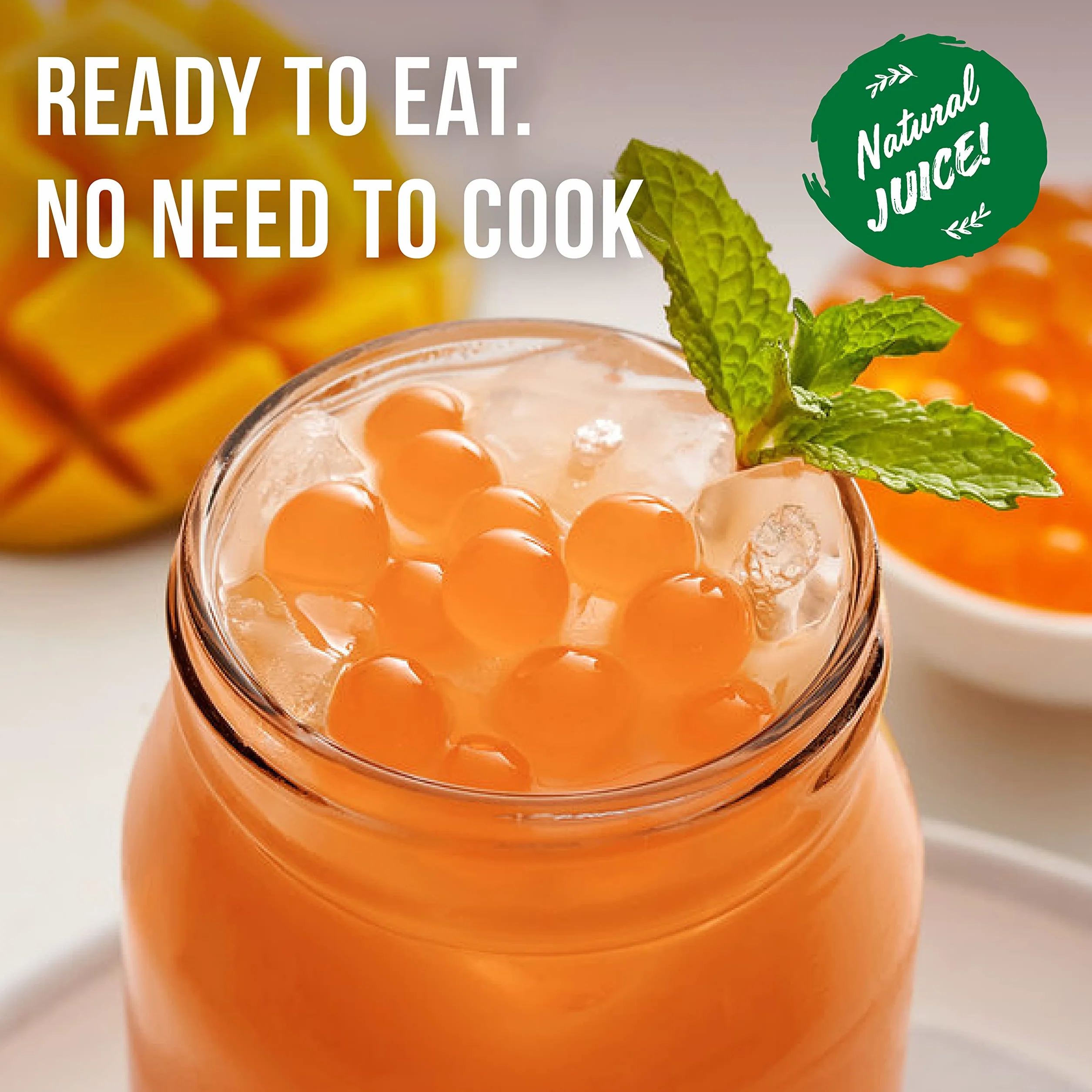 INSPIRE FOOD Perlas de Fruta Maracuyá 1 KG Popping Boba 100% vegano sin gluten