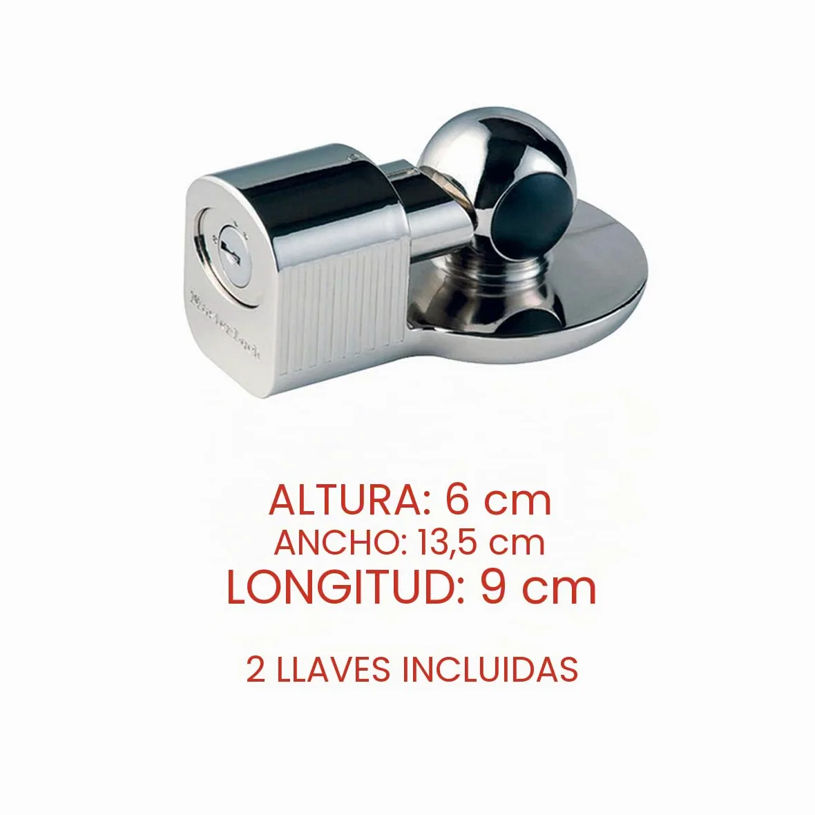 MASTER LOCK Antirrobo Remolque [Ajustable - 48 mm, 51 mm y a la mayoría de los de 59 mm] 377EURDAT - Ideal para Remolque, Enganche, Caravana