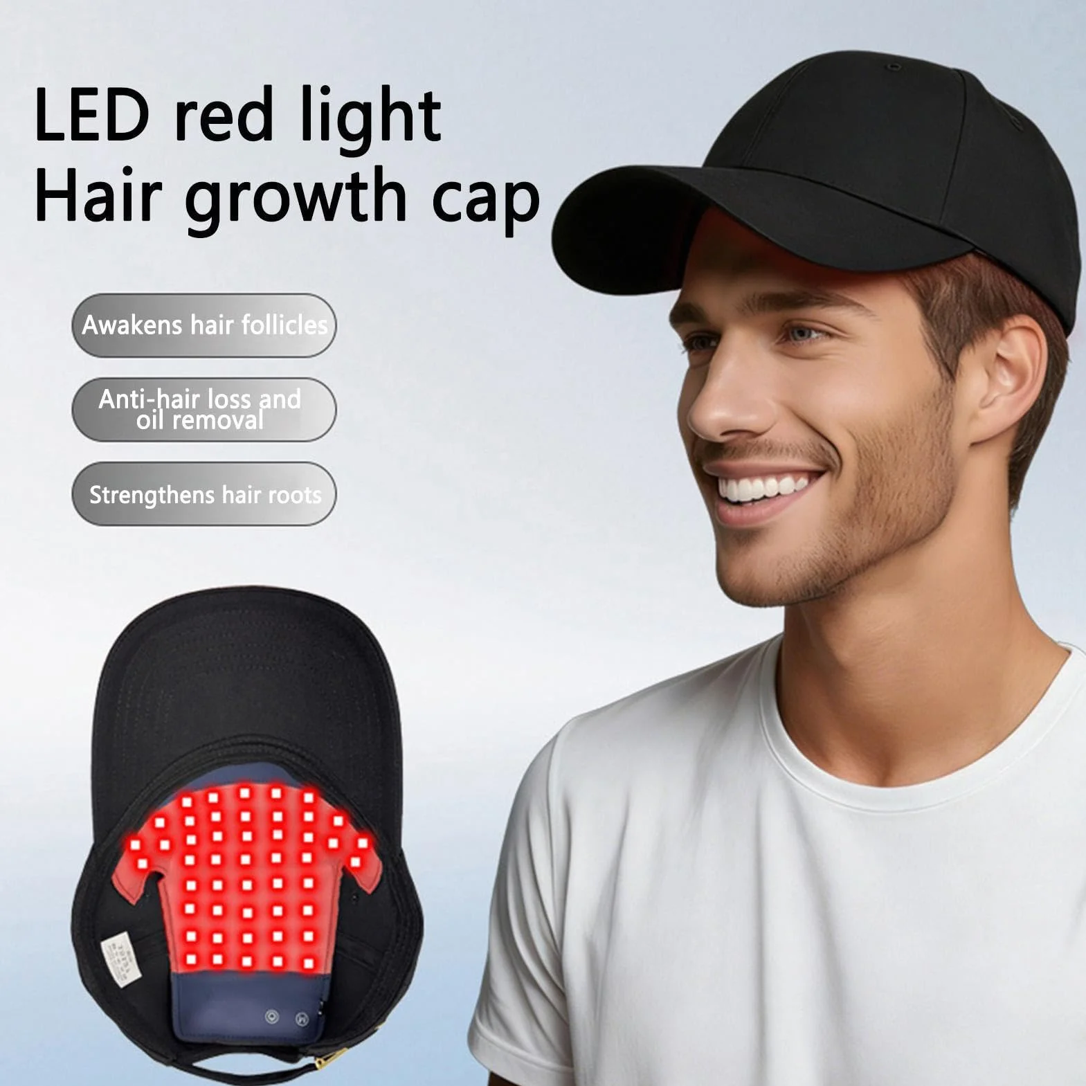 Gorro de Luz LED 450nm/660nm para Regeneración del Cabello y Crecimiento Capilar