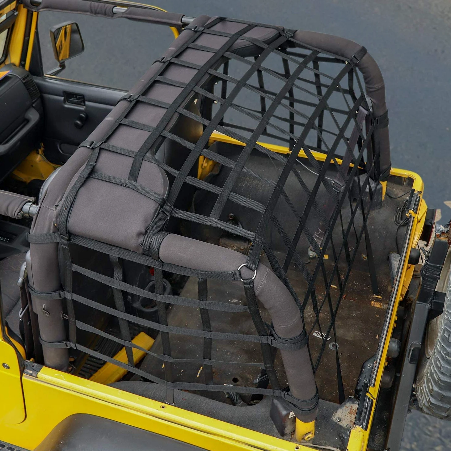 Red de Malla para Techo de Carga, Red de sujeción Protectora para Carga, Red de Maletero para Jeep Wrangler TJ 2 Puertas 1997-2006