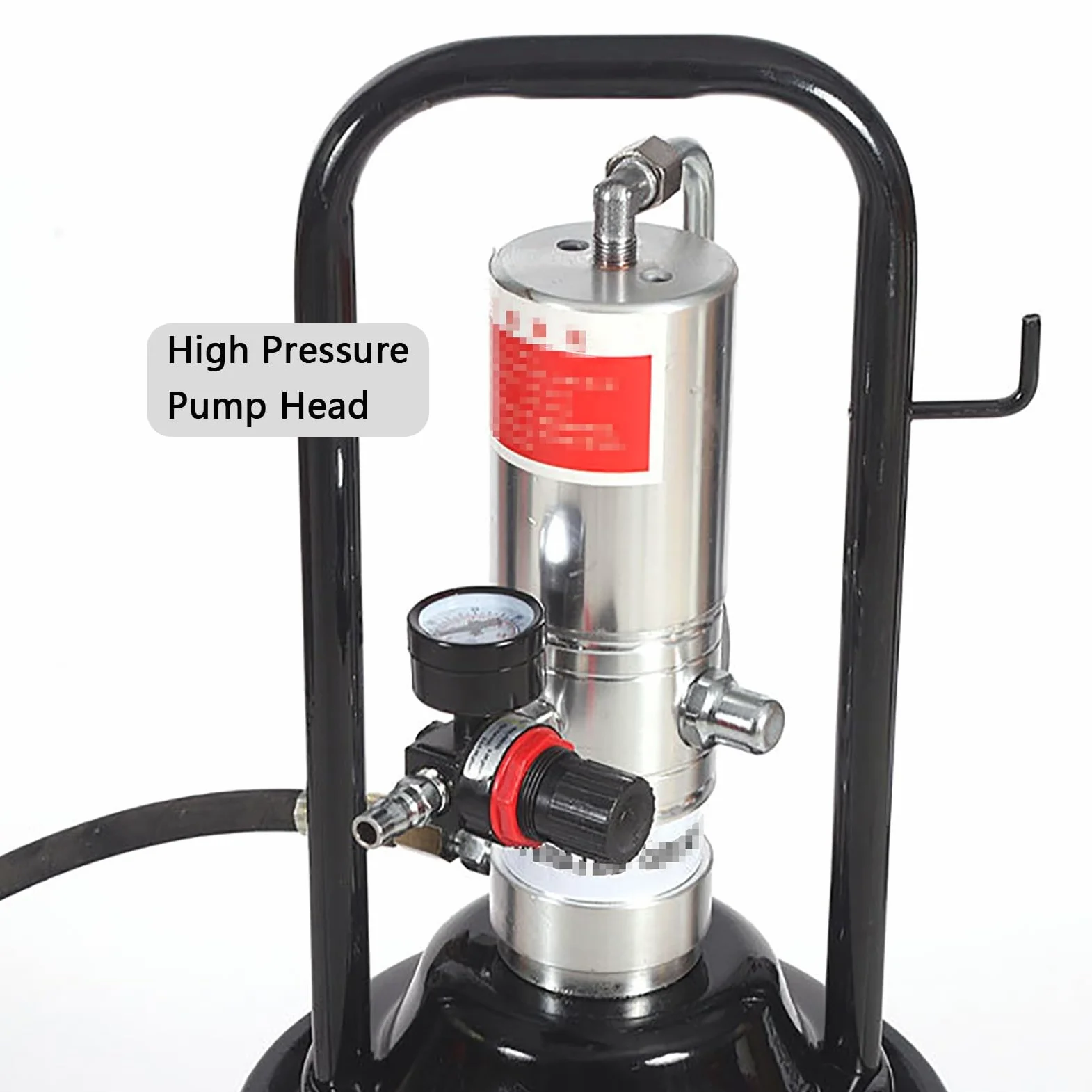 Bomba Dispensadora de Grasa Neumática con Pistola de Engrase | 40 L, Caudal de 0,85 L/min, Relación de Presión de 50:1, Para el Mantenimiento de Vehículos