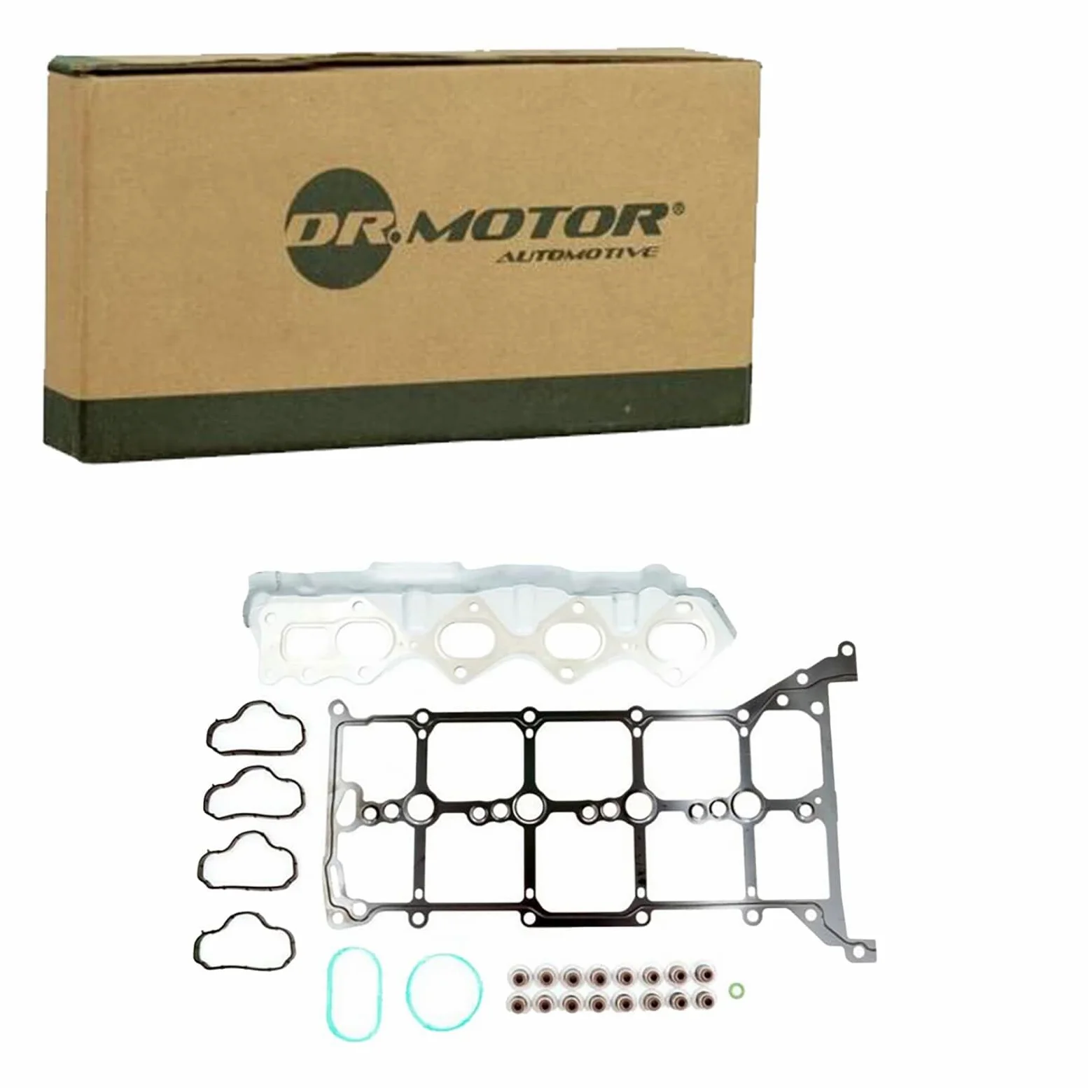 DR.MOTOR AUTOMOTIVE DRM01131S Juego de juntas de tapa de válvula con junta de tapa de válvula con junta de vástago de válvula sin junta de culata con junta de colector de admisión con