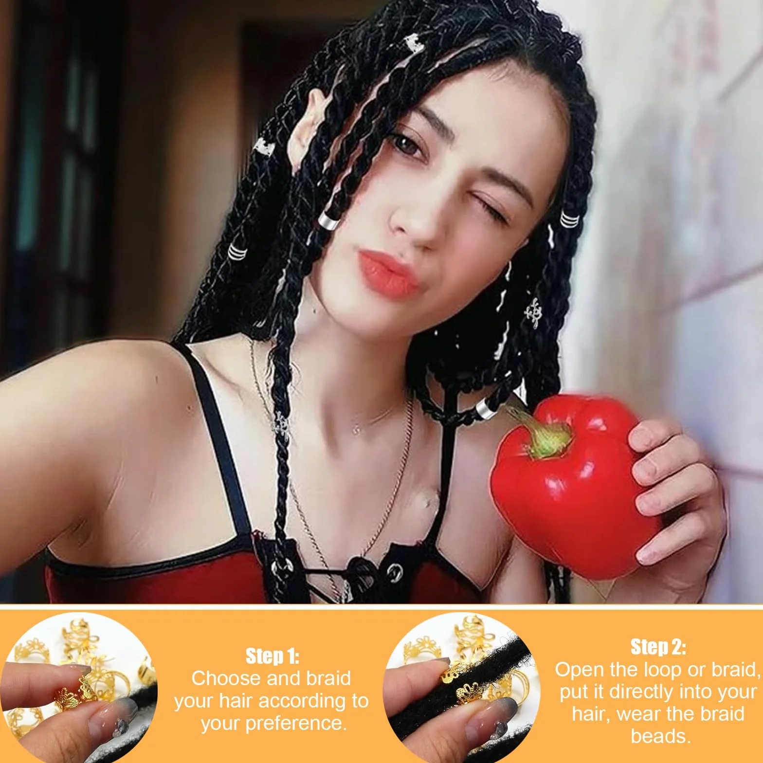 Accesorios Pelo Trenza 120 Piezas Cuentas Cabello Rastas Ajustables Mujer Hombre Decoración Fiestas