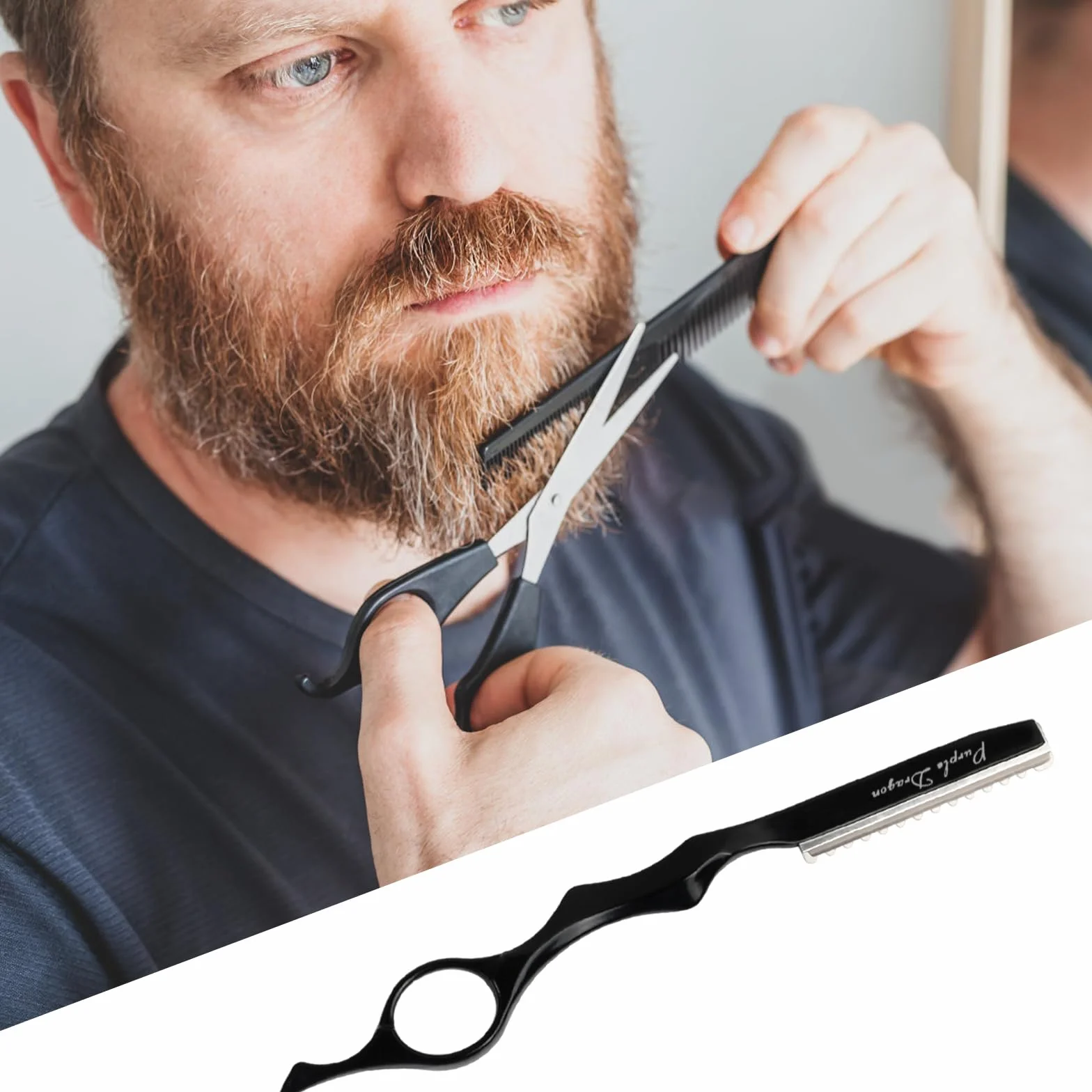 Cuchilla de Afeitar para Adelgazar el Cabello, Maquinilla Texturizadora de Corte Manual con 10 Navajas de Repuesto