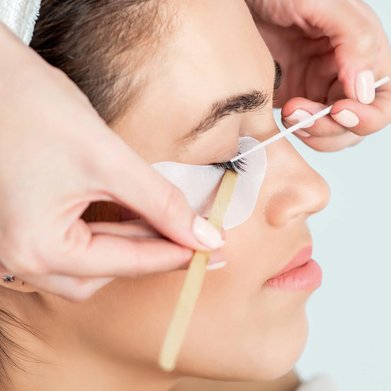 Cepillo de Extensión de Pestañas, Micro Aplicador Mascara, 100 Piezas Herramienta de Injerto (Blanco)