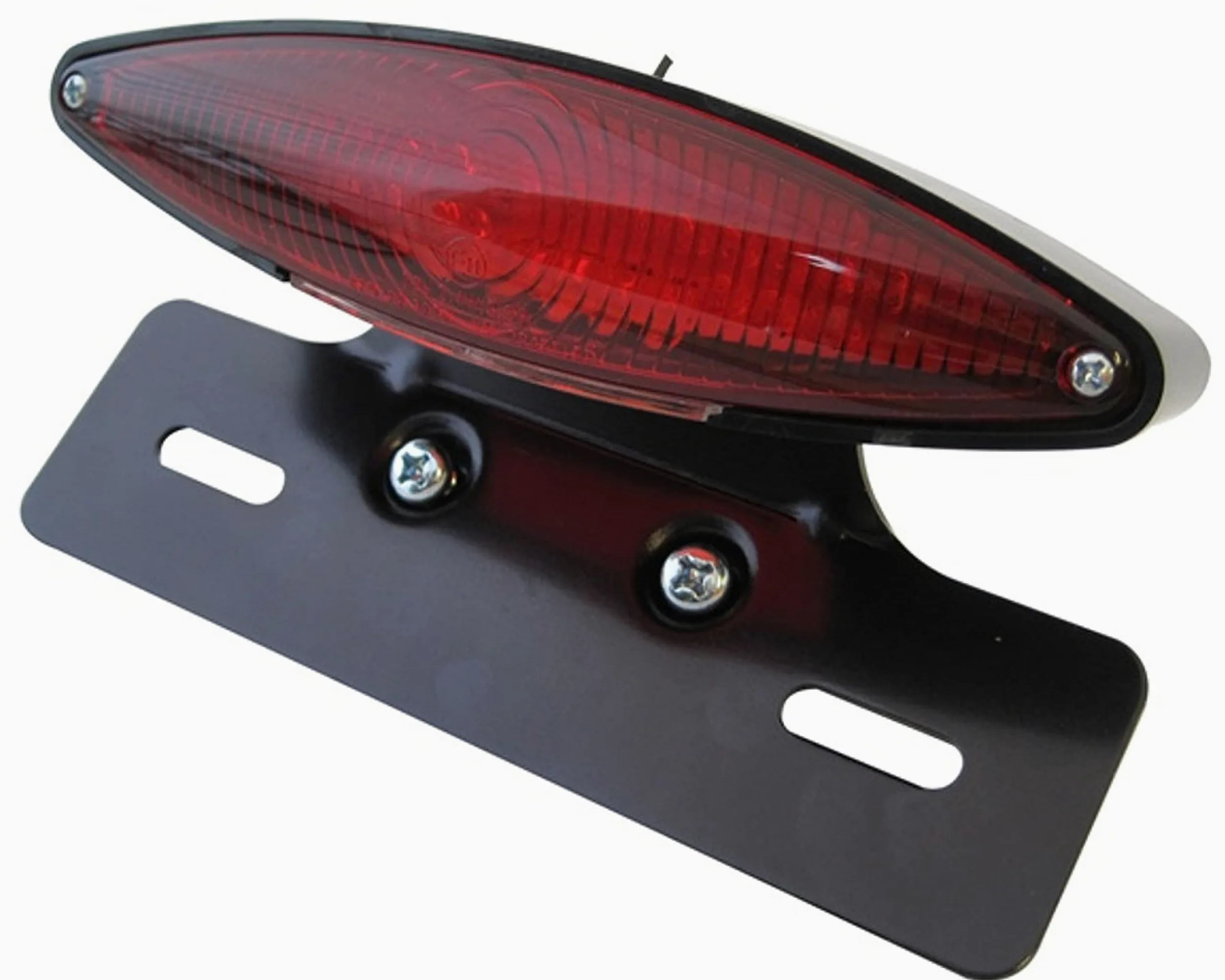 Alchemy Parts Moto LED Luz Trasera con Luces de Matrícula Rojo Lente Negro Soporte