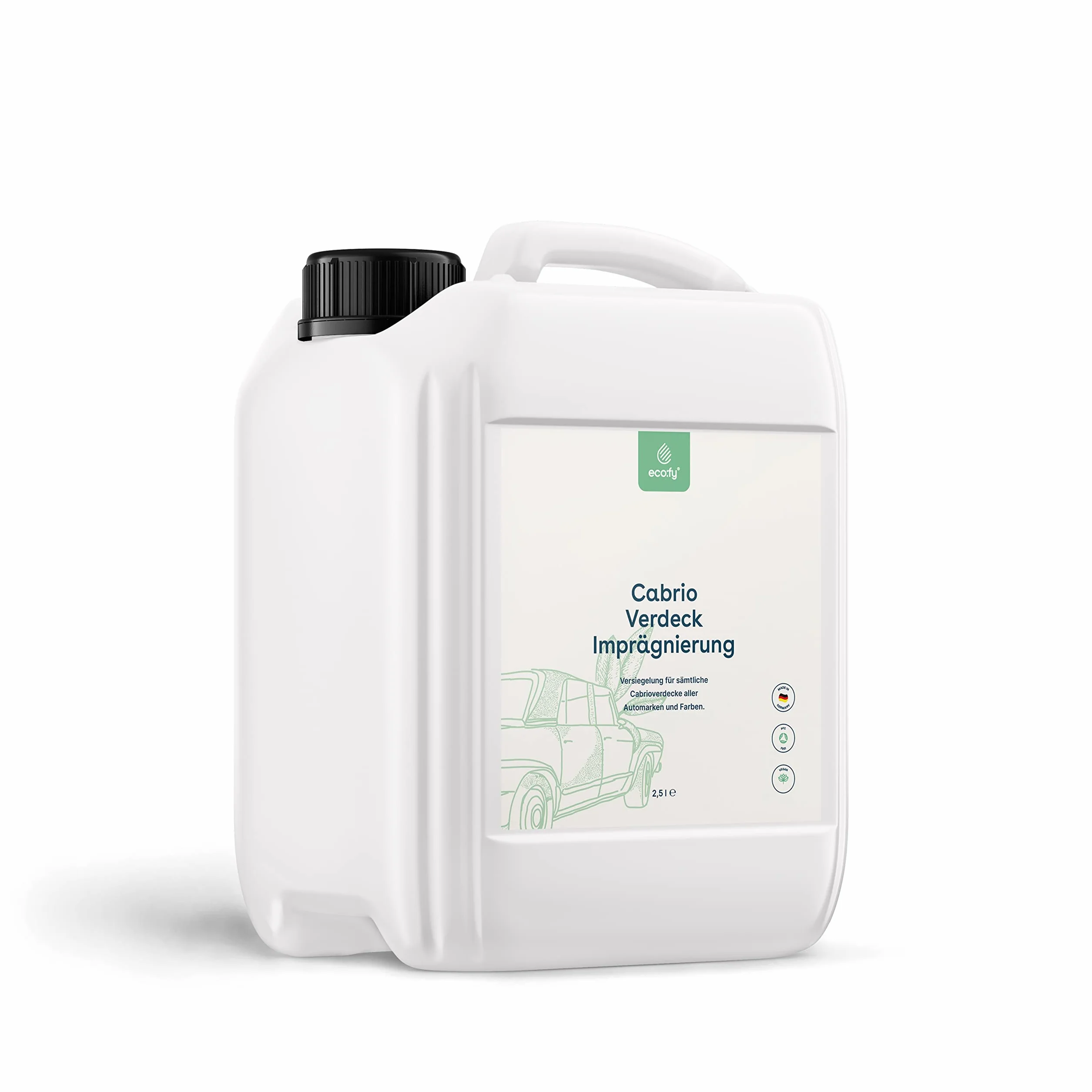 Protección de impermeabilización para capota convertible, impermeable, para tejado de tela, transparente, sin disolventes, sin PFC (2,5 l)