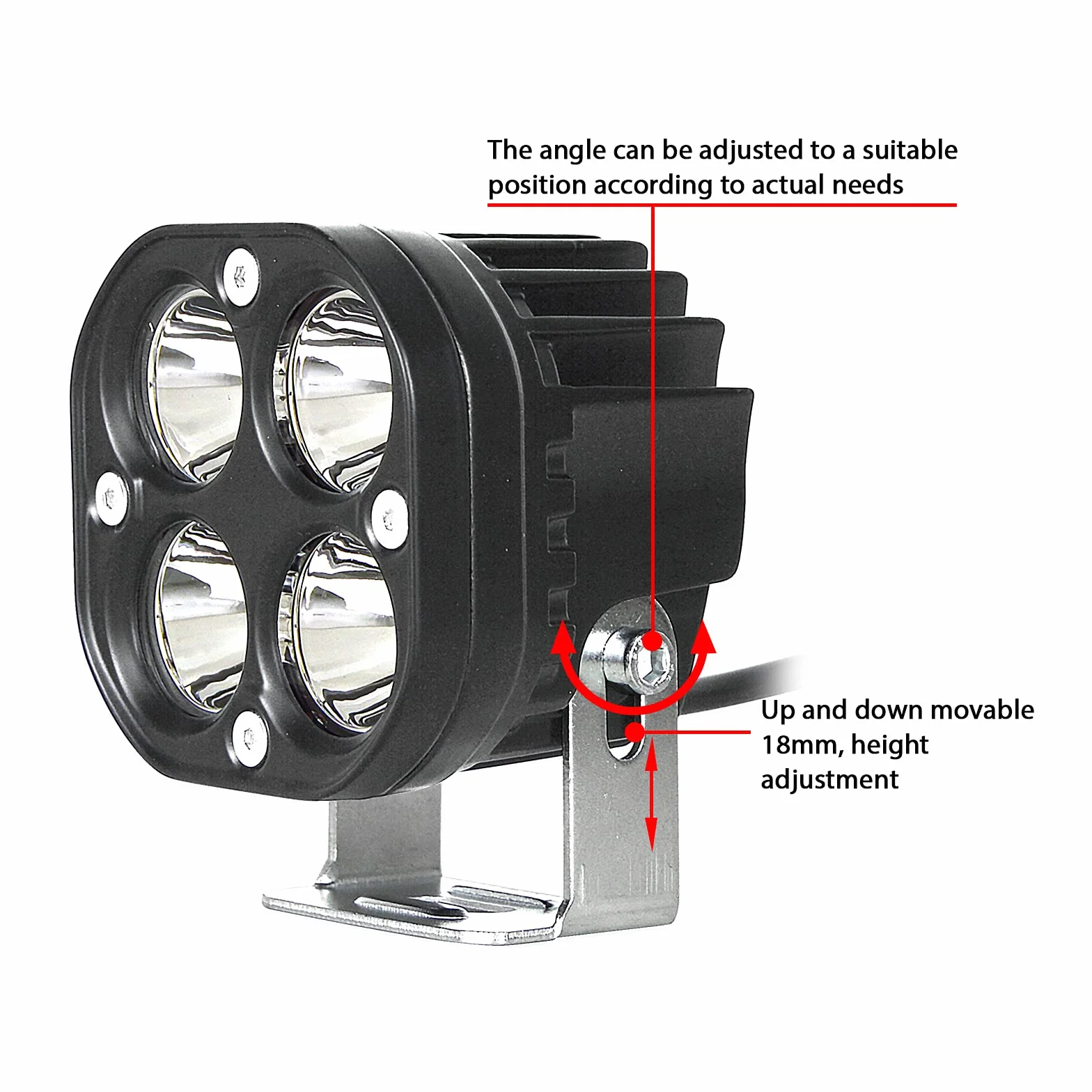 PICAA LED Work Light 2PCS 40W 3 Inch Flood Light 12V-24V 6000K White Tractor Fog Light for Car SUV UTV ATV Off-road Truck Boat