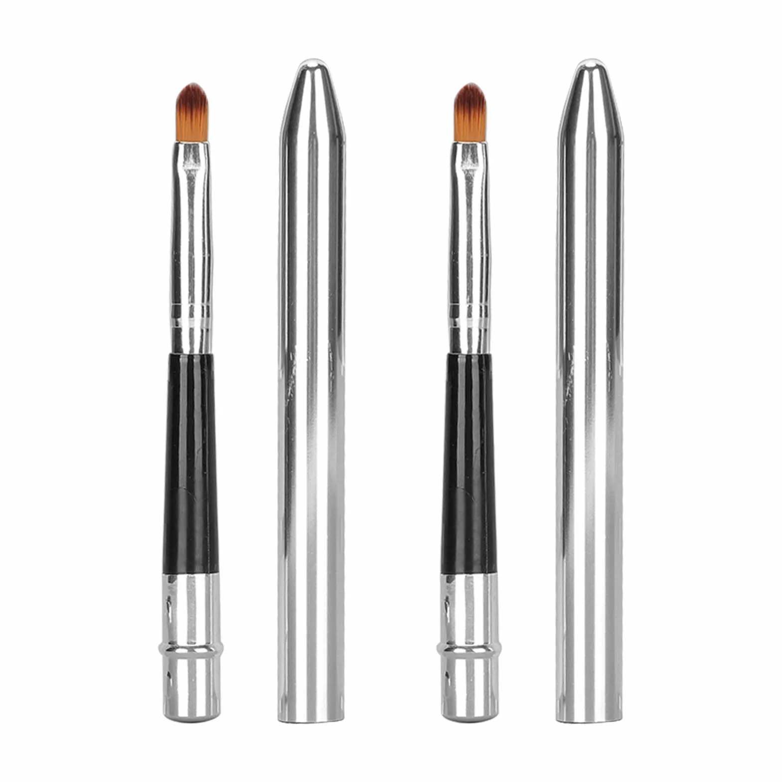 Pincel para Labios 2 Uds. Pinceles Corrector Retráctil Ergonómico Cepillo Labial Tubo Aluminio