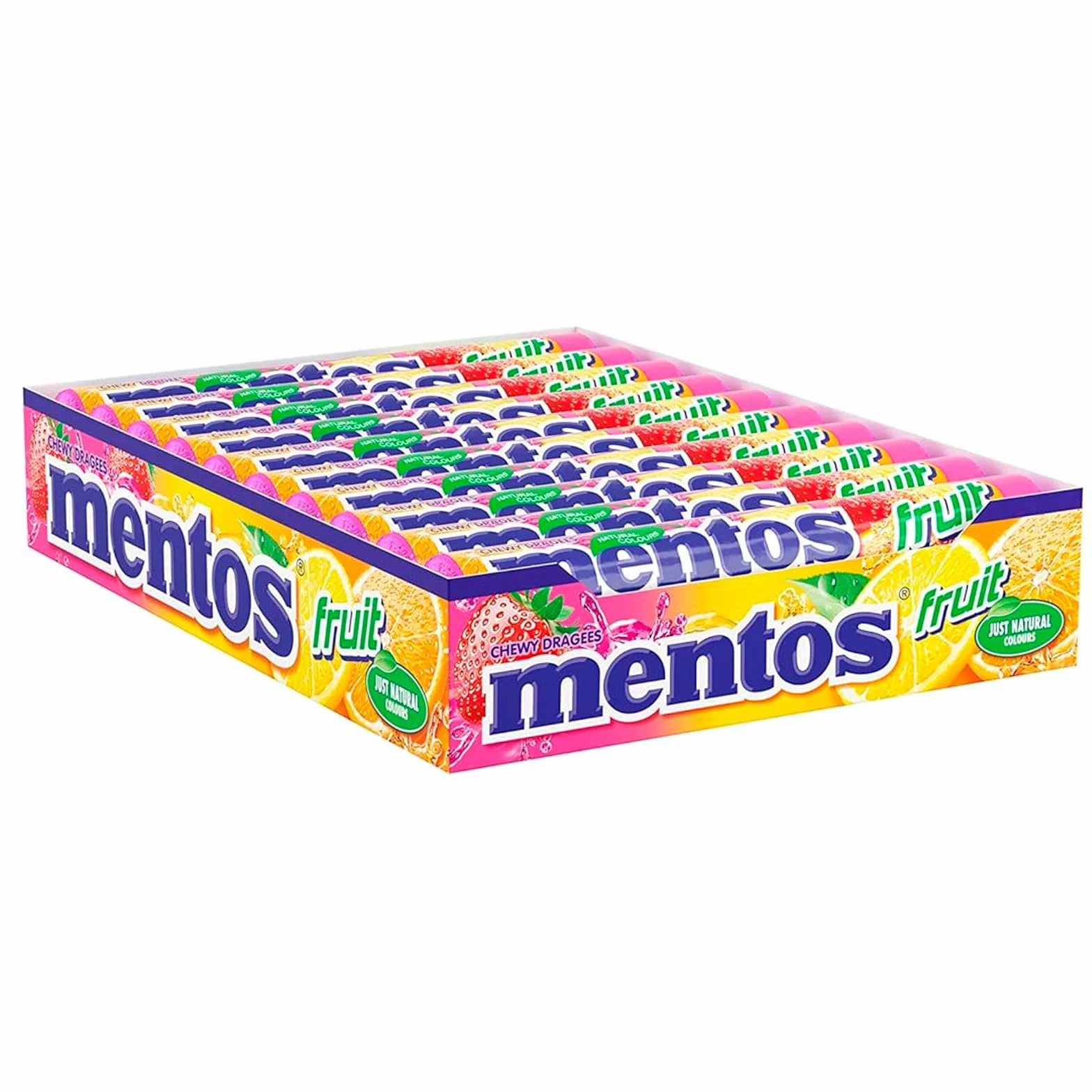 Mentos Caramelo Masticable 20x38g Frutas Variadas Caramelos Redondos