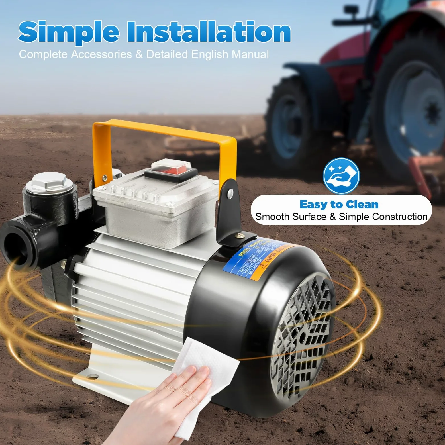 Bomba de aceite para calefacción de diésel, 220 V, 550 W, bomba de extracción de aceite, 20-60 l/min, bomba de combustible para combustible diesel, bomba de transferencia portátil para barcos