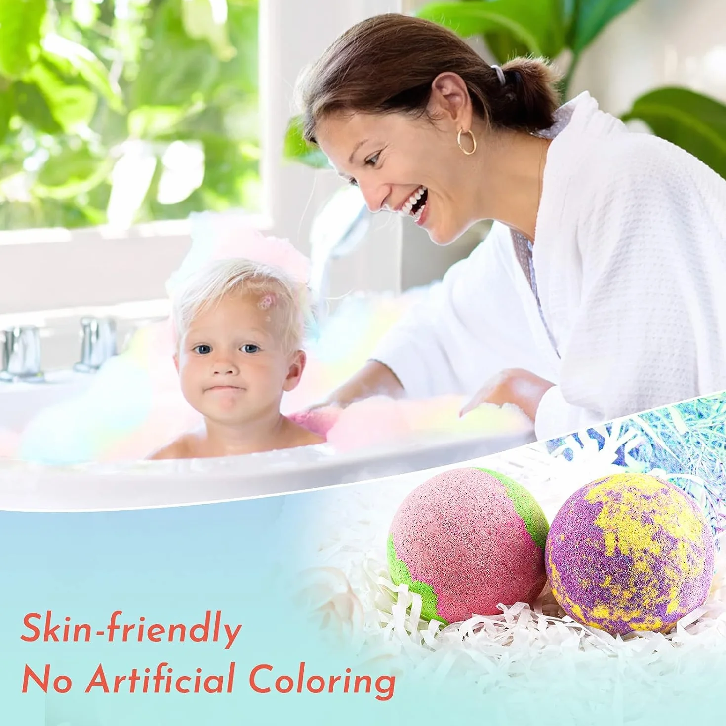 Bombas de Baño Naturales para Niños - Set 14 Bolas con Aceites Esenciales Regalo