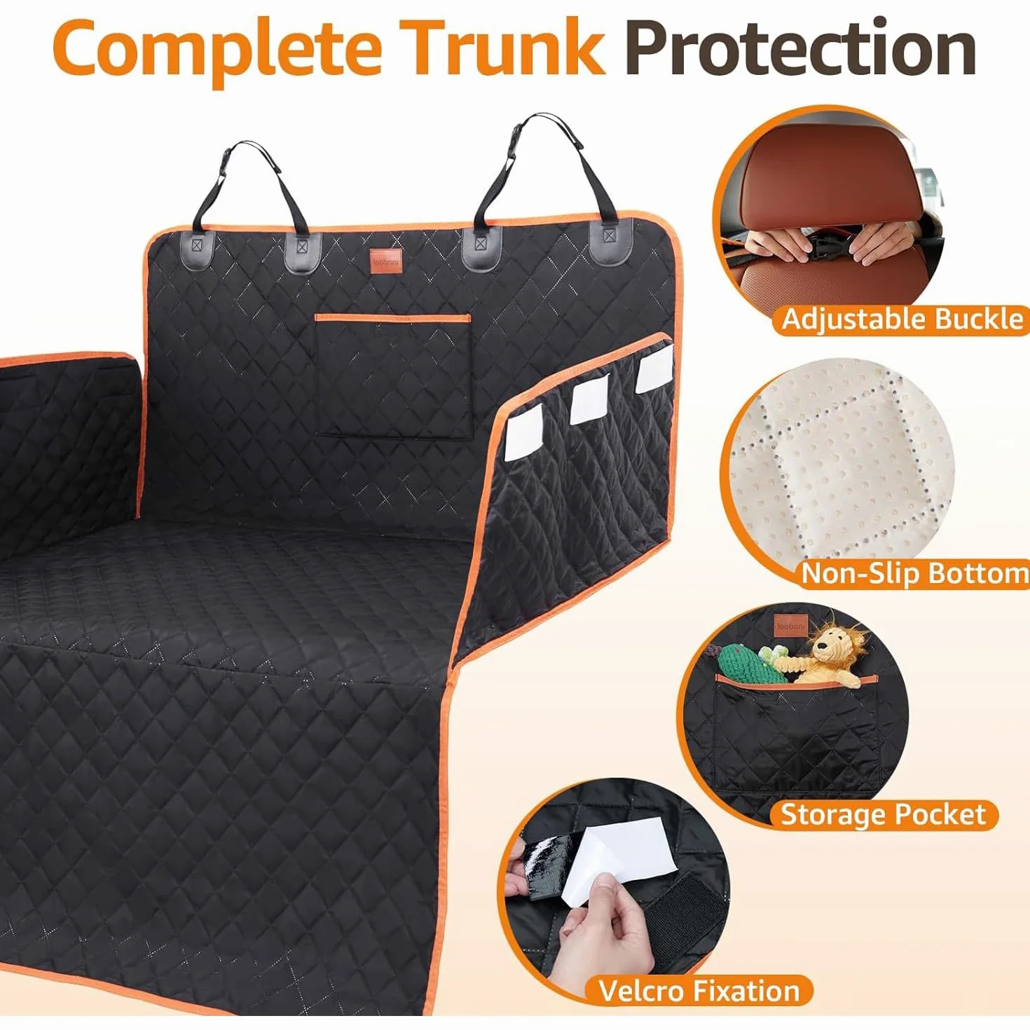 ZORQ Protector Maletero Coche Perros para Audi e-Tron 2019-2023, Funda Maletero Coche Perros Alfombra Protector Facil Mantenimiento con Protección Lateral