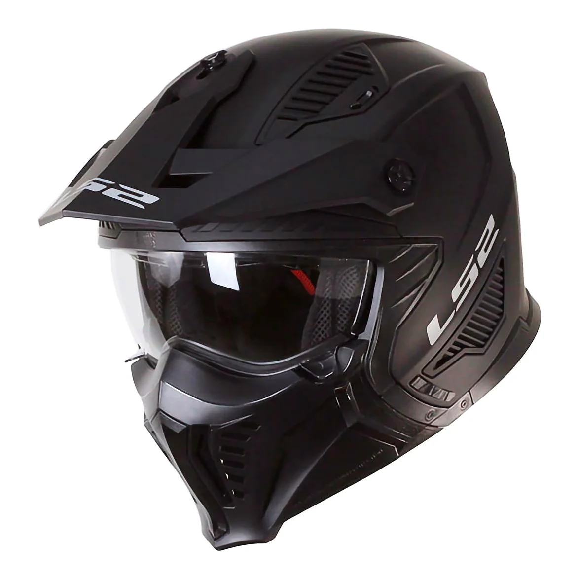 LS2 OF606 Drifter Open Face Full Face Modular Motorcycle Helmet Matt Black