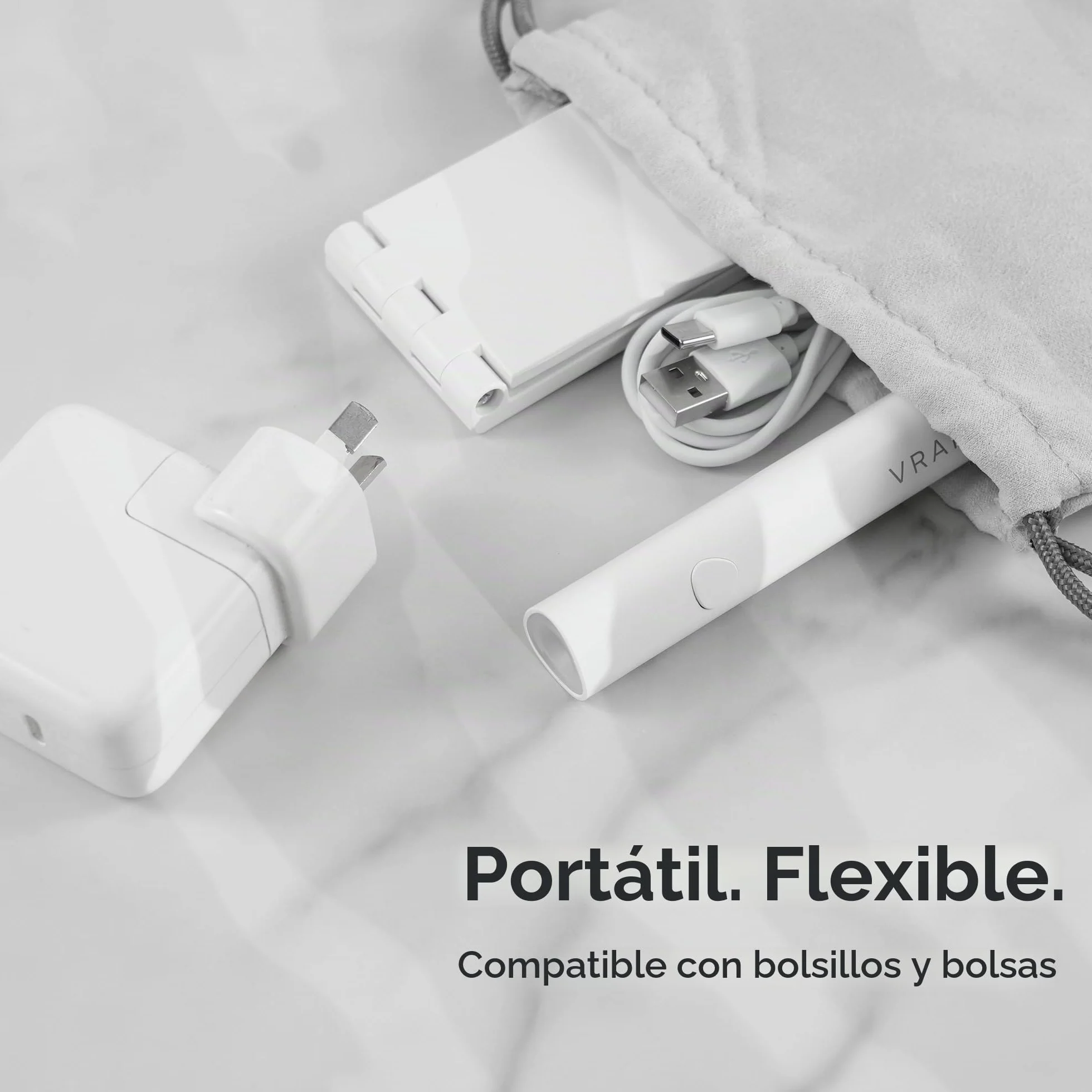 VRAIKO Minicure Luz UV de mano para uñas de gel, lámpara portátil recargable LED secado rápido
