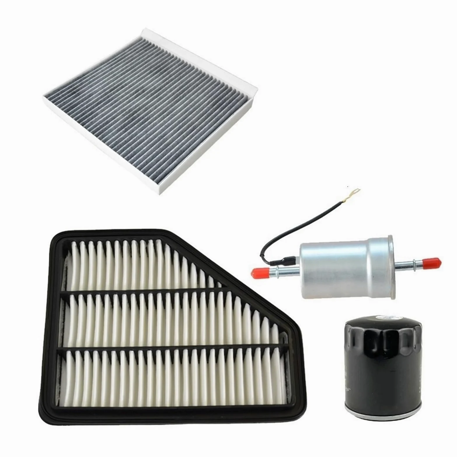 Filtro para Automóviles Juego de 4 filtros para Changan CS75 1.8T 2013-2020/2.0L 2014-2017, Filtro de Aire Fresco para Cabina de Motor, Combustible, gasóleo. Filtros de Aceite para Automóviles