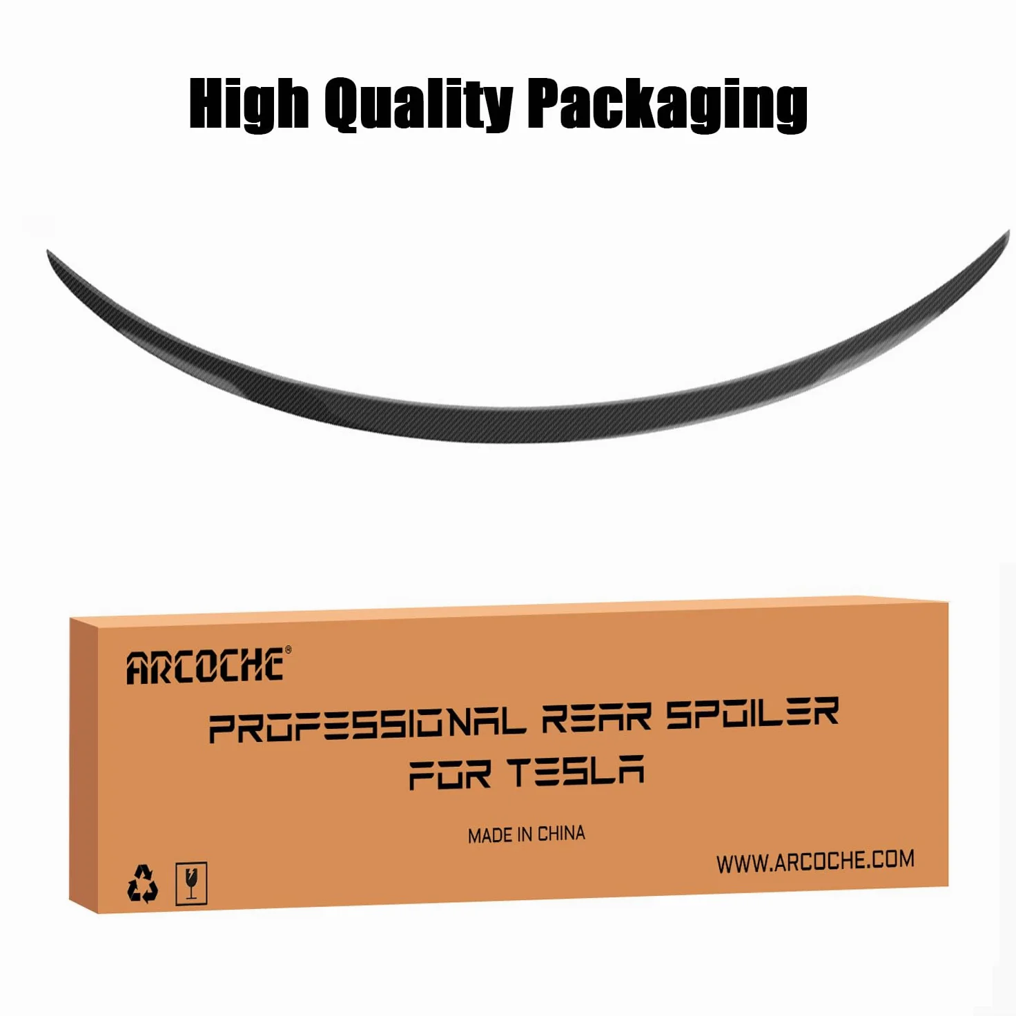 Alerón Trasero para Tesla Model 3 Highland Performance Spoiler Original Trunk Wing ABS 2024 2025 2026 Model 3 Highland Accesorios (Fibra de Carbono Brillante)