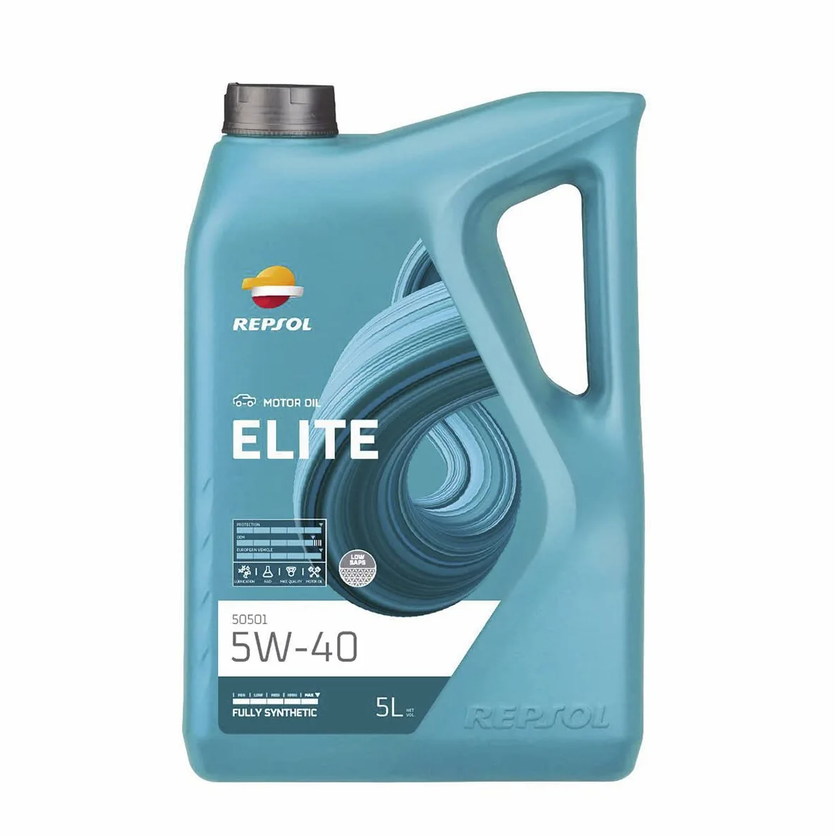REPSOL aceite lubricante sintético para coche ELITE 50501 5W-40 5L