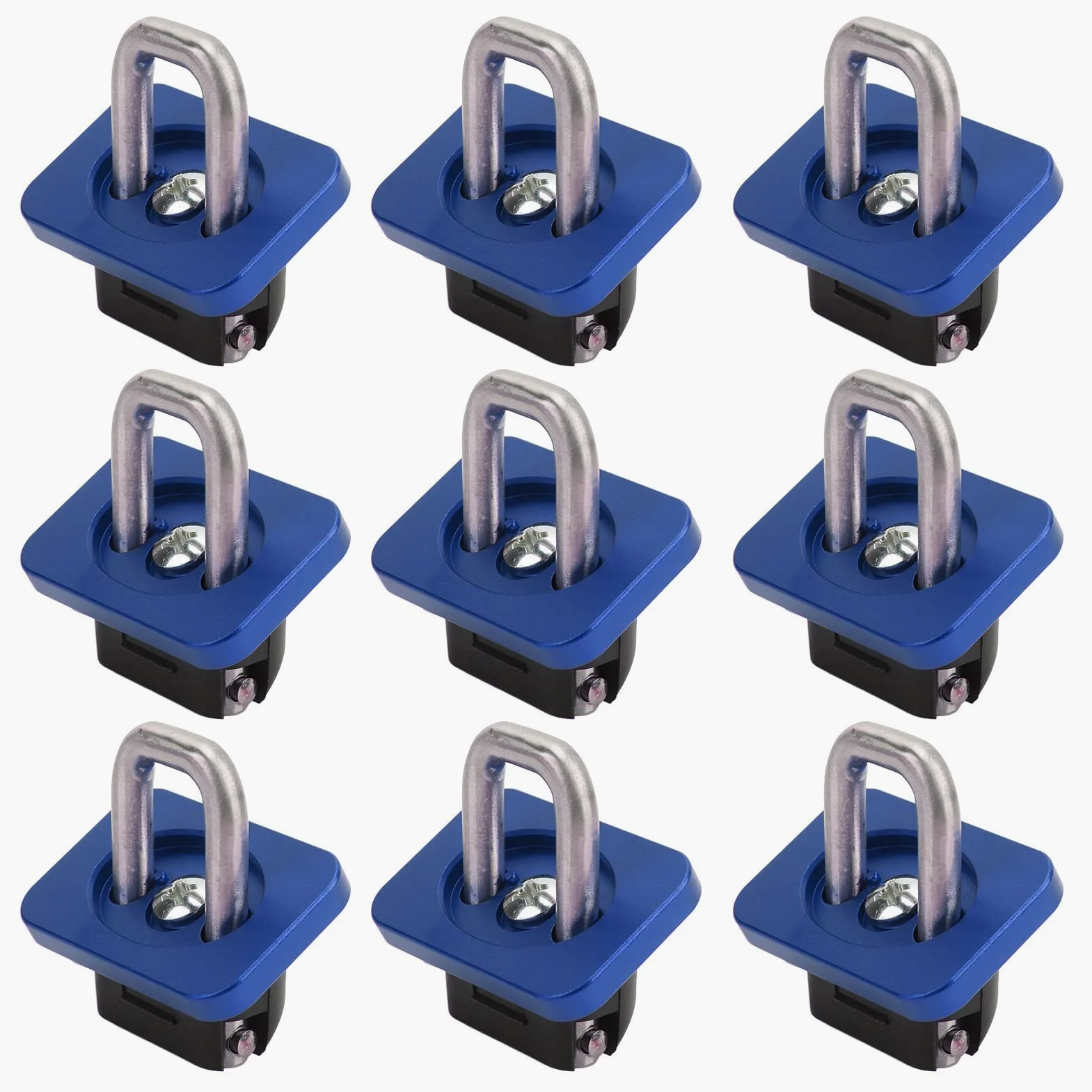 Bediffer 9 Anclajes de Amarre de Acero Inoxidable Resistente, Rodamiento de Carga de 1000 Libras para Silverado 2007-2021 (Azul)