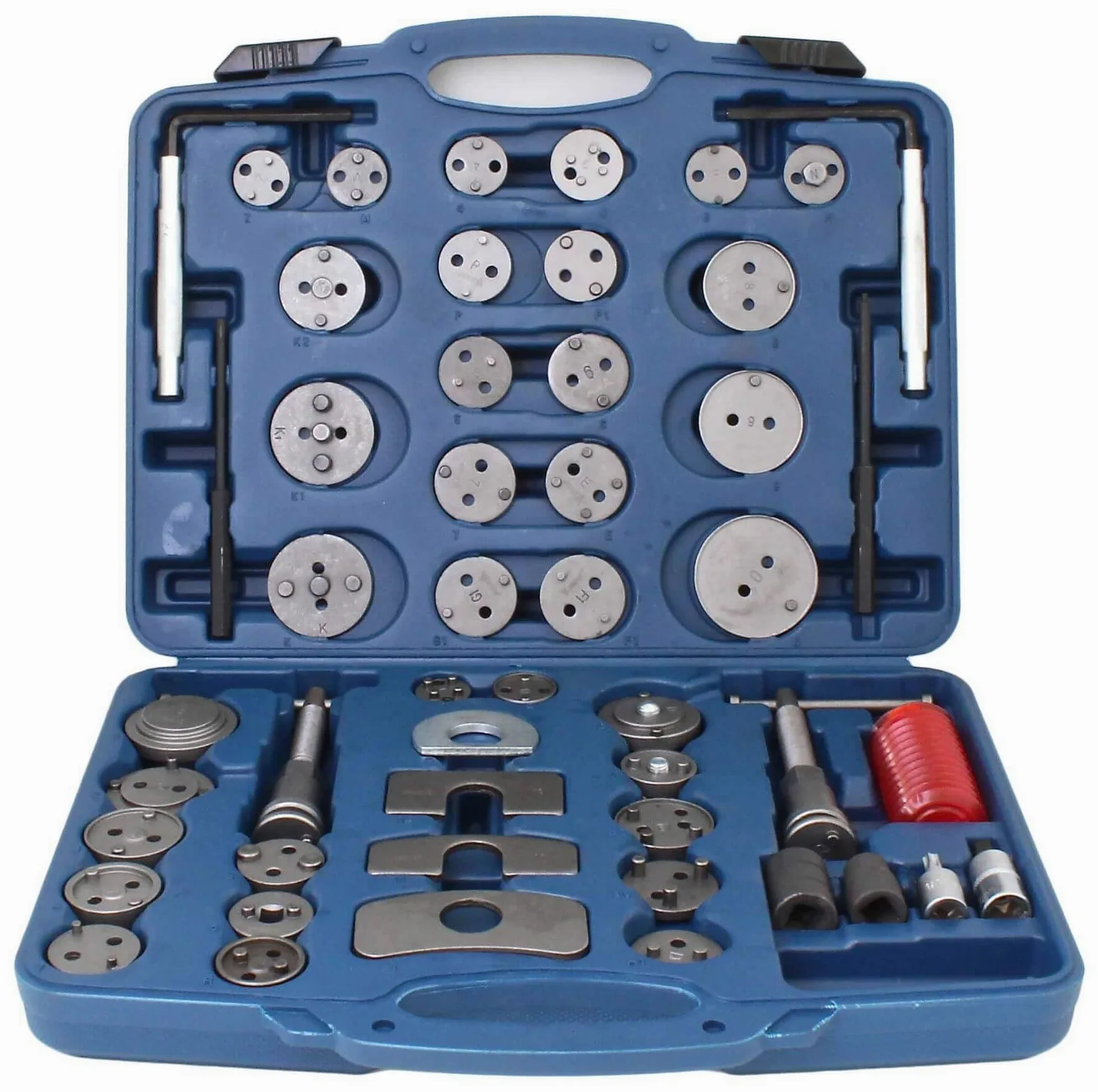 SIO Reposicionador de Pistones de Freno 50 Piezas – Kit Universal para Retroceder Pistones de Pinza de Freno – Herramientas para Cambio de Pastillas Coche – Uso Profesional Taller Automoción