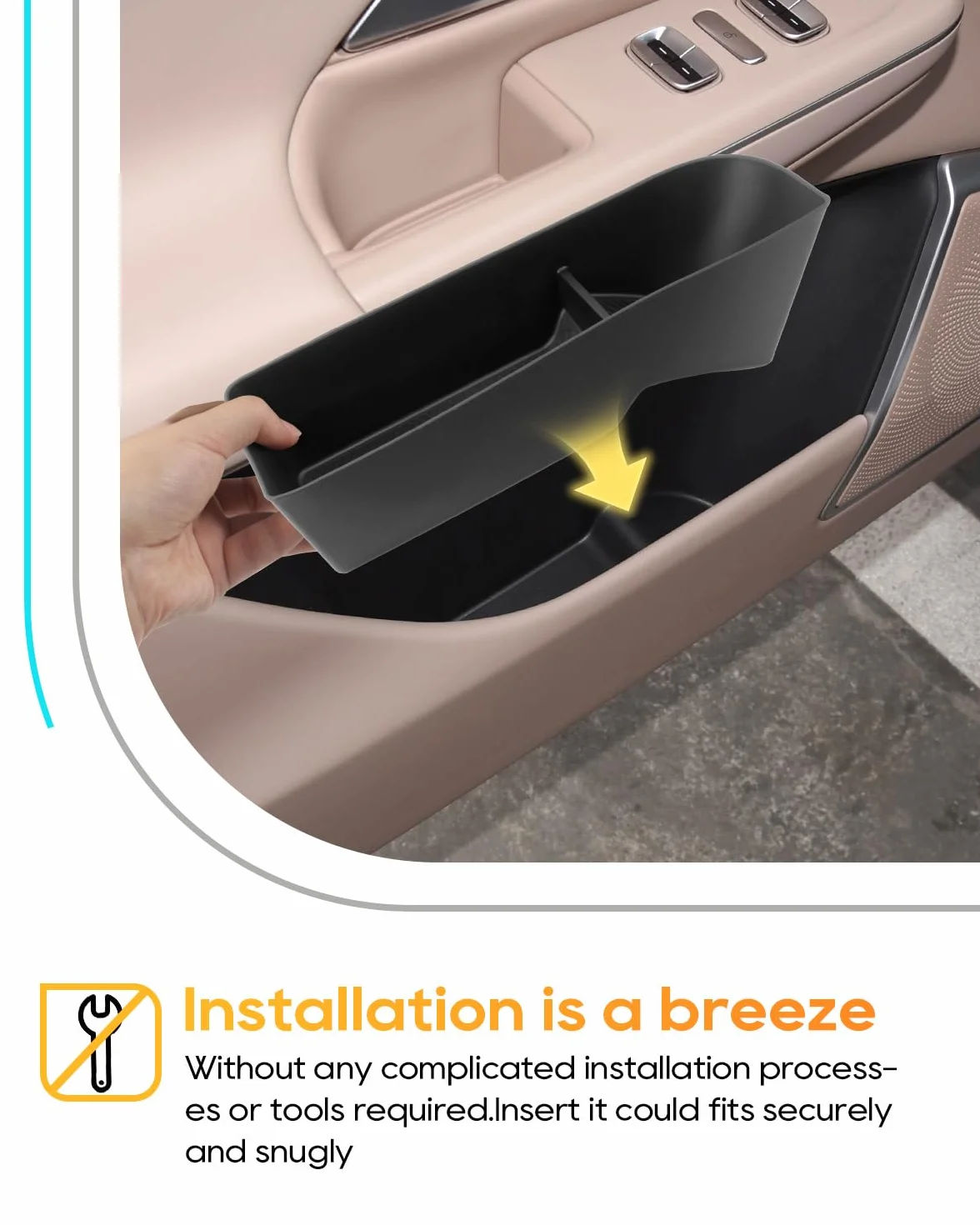 YEE PIN [4 piezas] Caja de almacenamiento para bolsillos laterales de puerta para Xpeng G9 EV 2024-2026, bolsillo para puerta delantera y trasera, para Xpeng G9 EV accesorios Organizador interior de