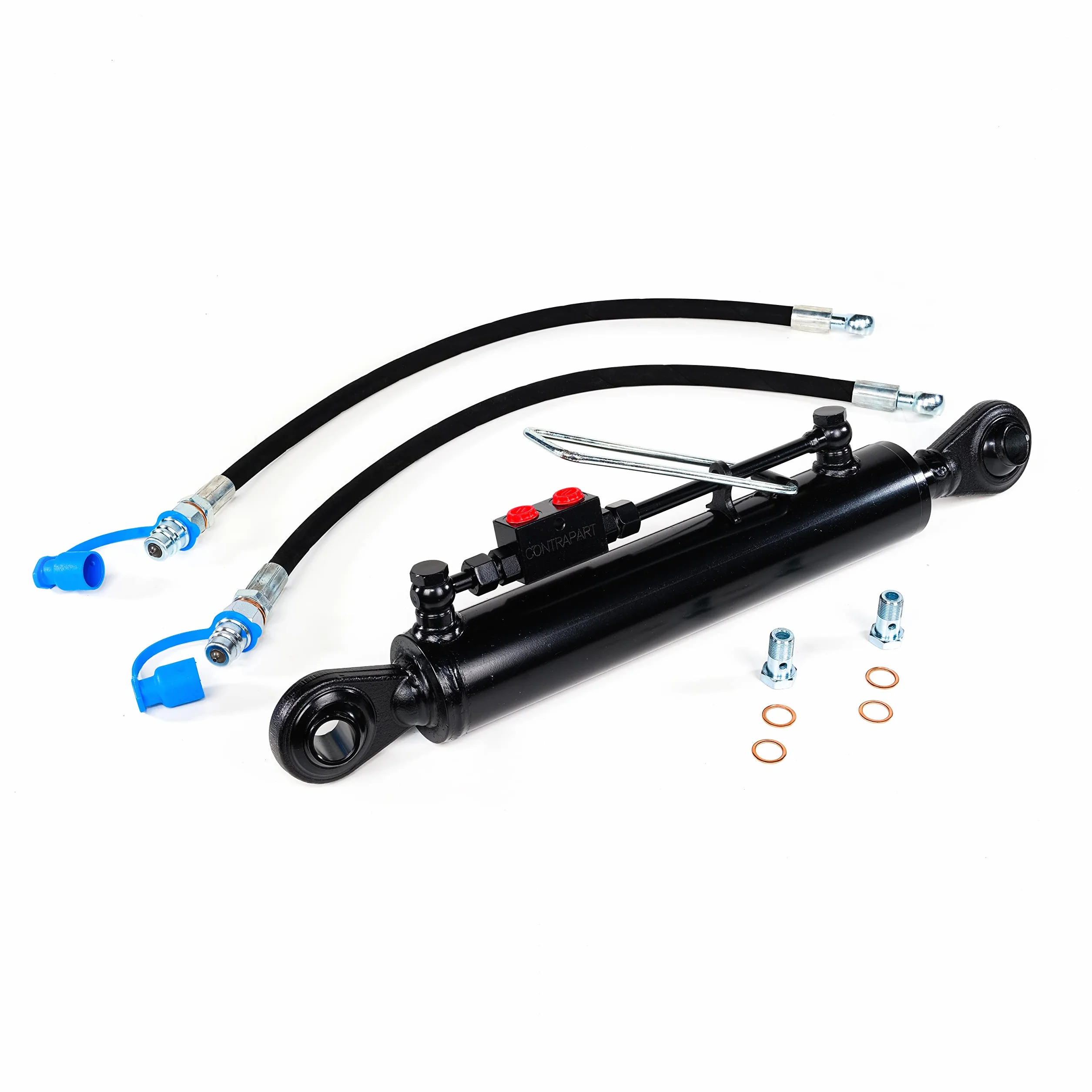 Tercer Punto Hidráulico Cat 2 450-610 mm con Bloque de Bloqueo y 2 Mangueras