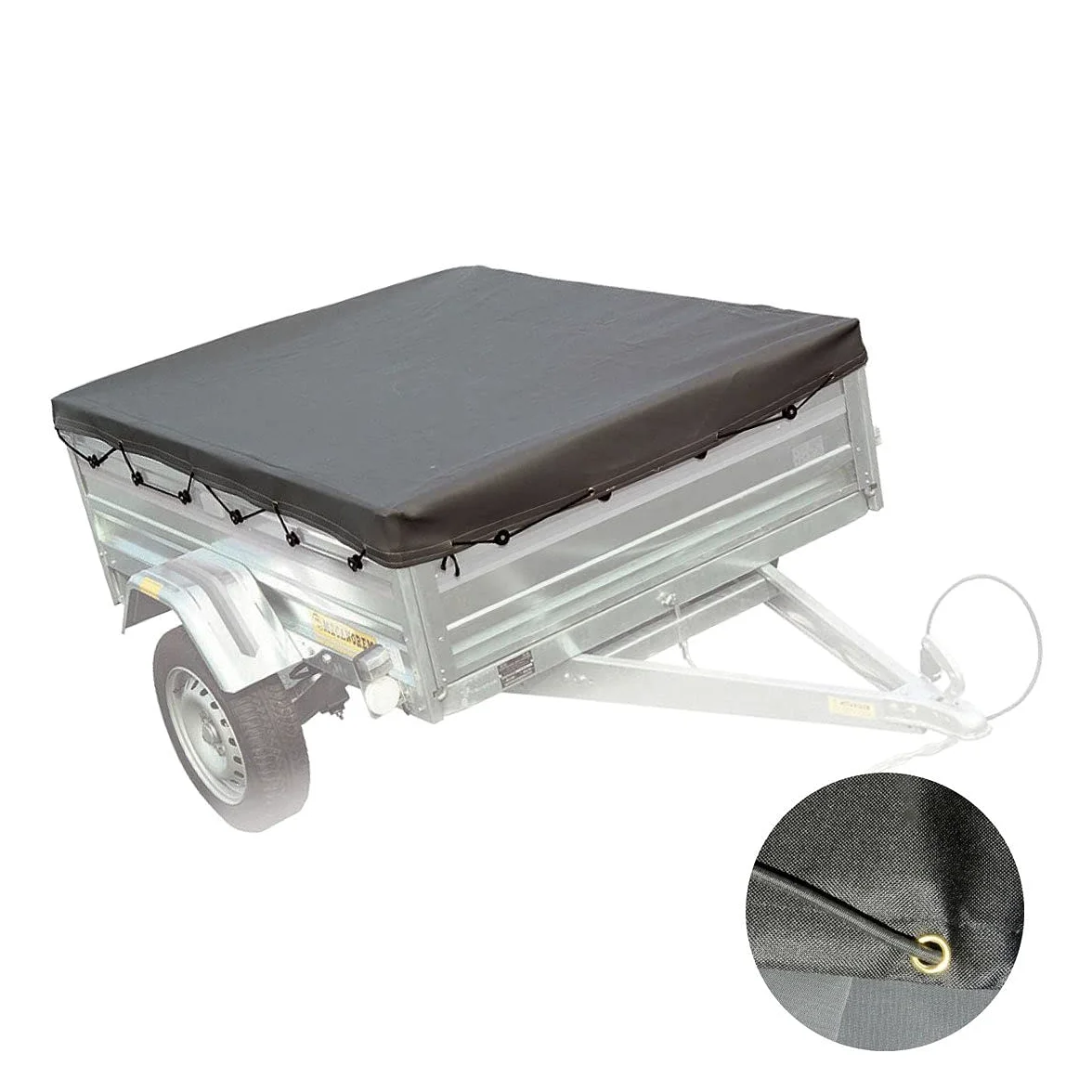 2451 - Lona para remolque plana, poliéster/PVC, 160 x 120 x 8 cm, negro