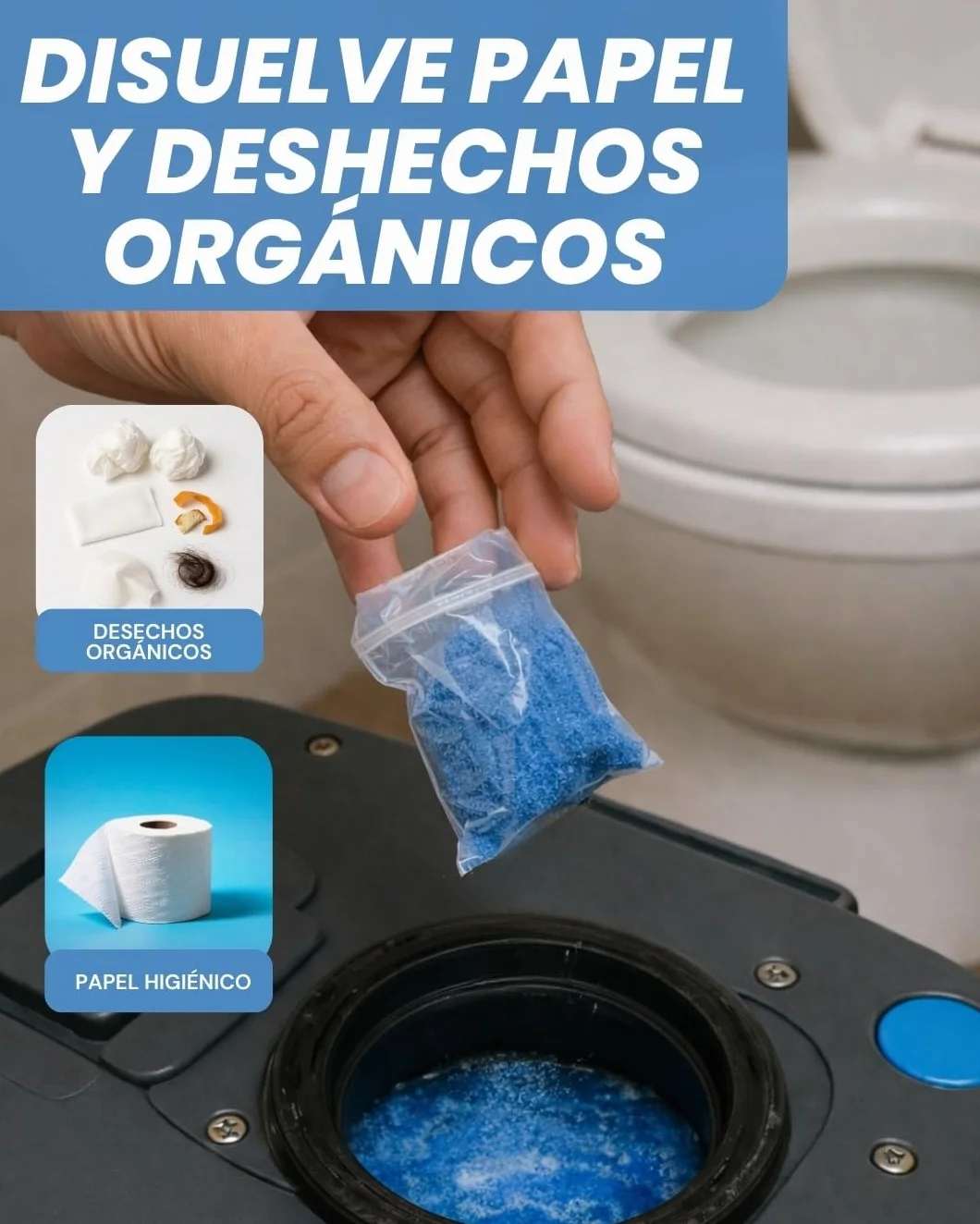 Ambiti | Monodosis Hidrosolubles para Depósito de Residuos de Autocaravanas,Caravanas y Campers| Antibacteriano| Elimina Deshechos Orgánicos y Papel Higiénico| Fragancia Piña Colada (15)