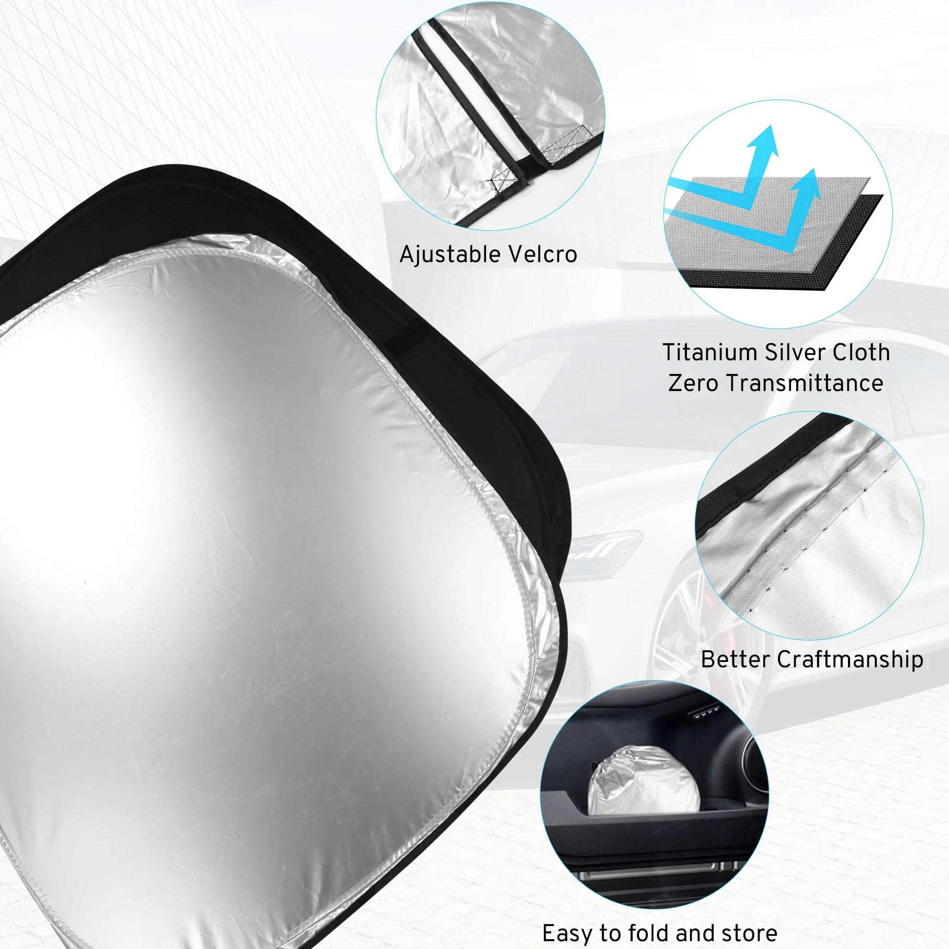 Parasol para parabrisas de coche compatible con Chrysler Town & Country Mini Van 2008-2018, accesorios plegables, visera parasol para ventana delantera de coche