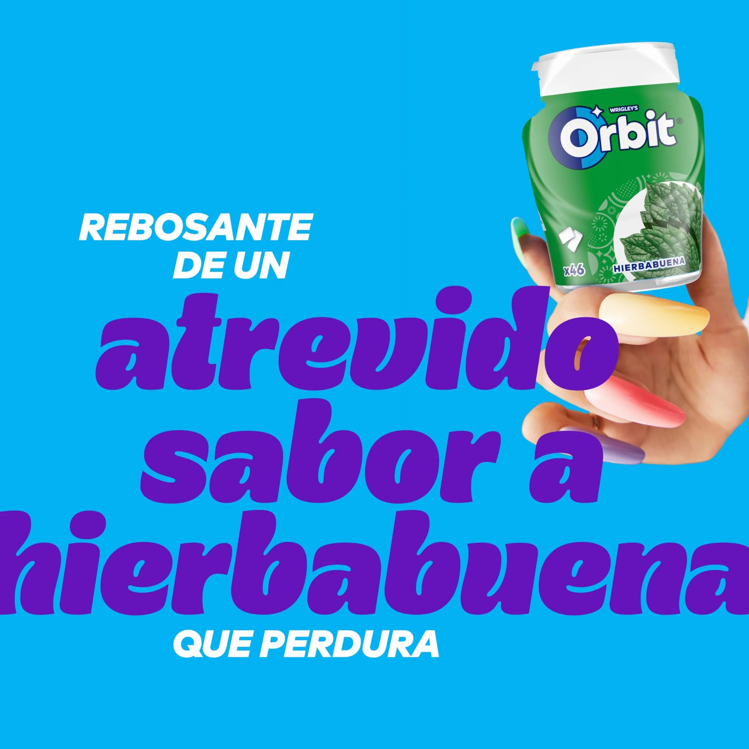 Orbit Bote Chicles Sin Azúcar Hierbabuena Fresco Intenso Larga Duración Gragea 6 x 46