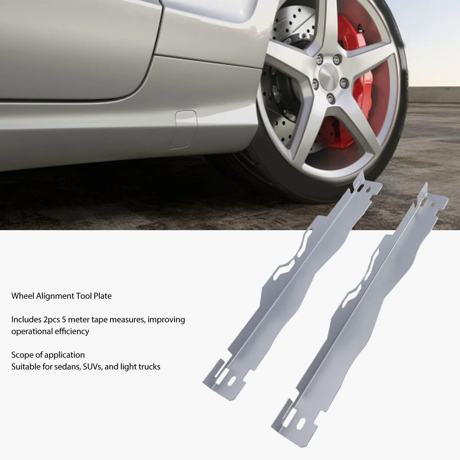 AMONIDA Placas de Herramienta de Alineación de Dedos de Alta Resistencia con Cinta Métrica Dual de 5 M para SUV Sedan Herramienta de Medición Confiable