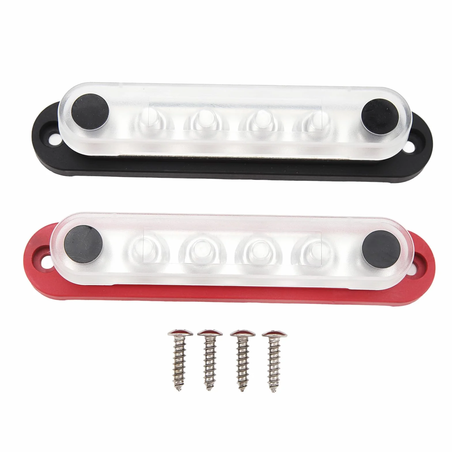 Bloque de Distribución de Barra Colectora de BateríA 150 A, Terminales M8, 6 Canales, 12 V-48 V, Latón y Nailon, para Vehículos, Barcos, Vehículos Recreativos, Sistemas Solares,