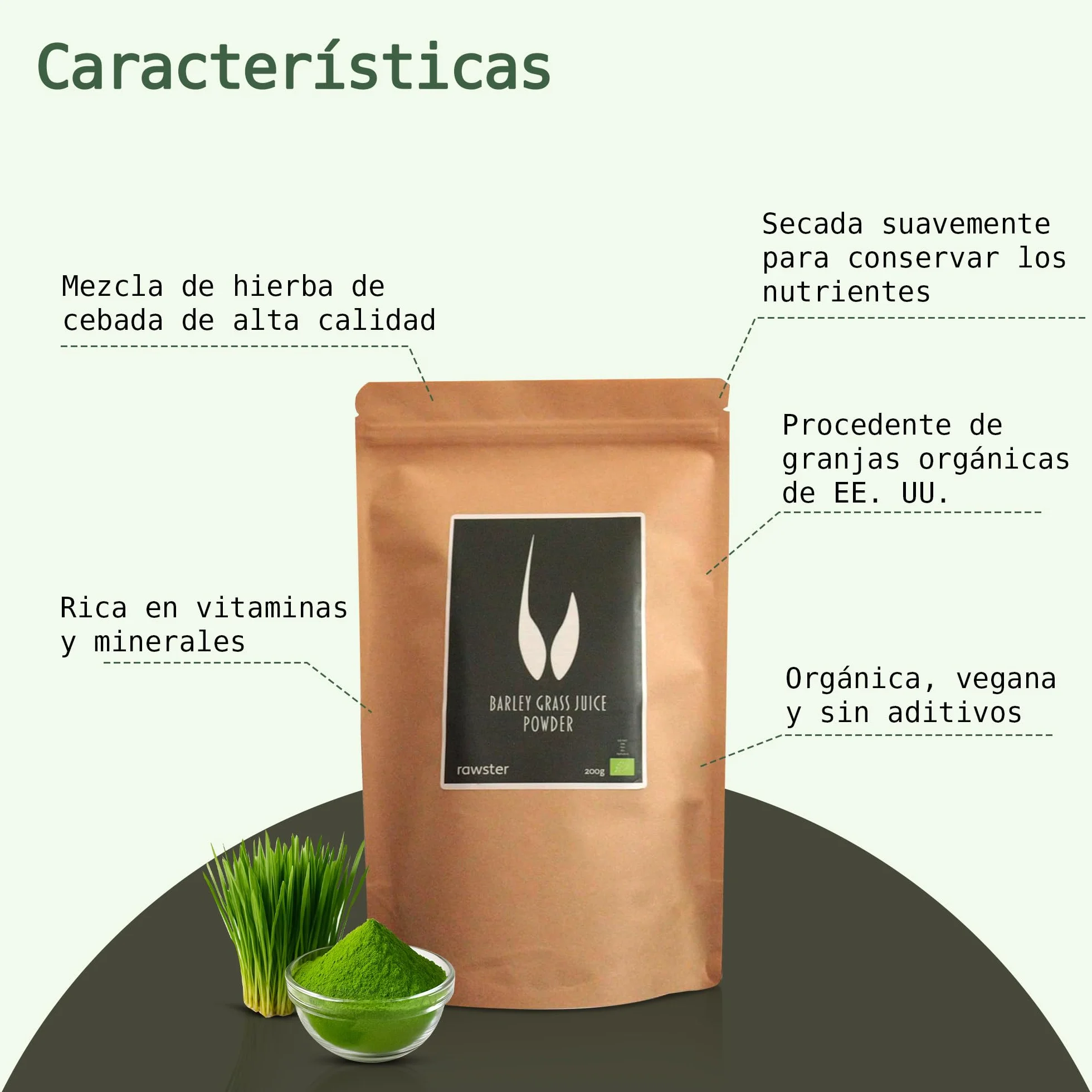 Organic Barley Grass Juice Powder 200 g Certified Premium 100% Soluble Alkaline