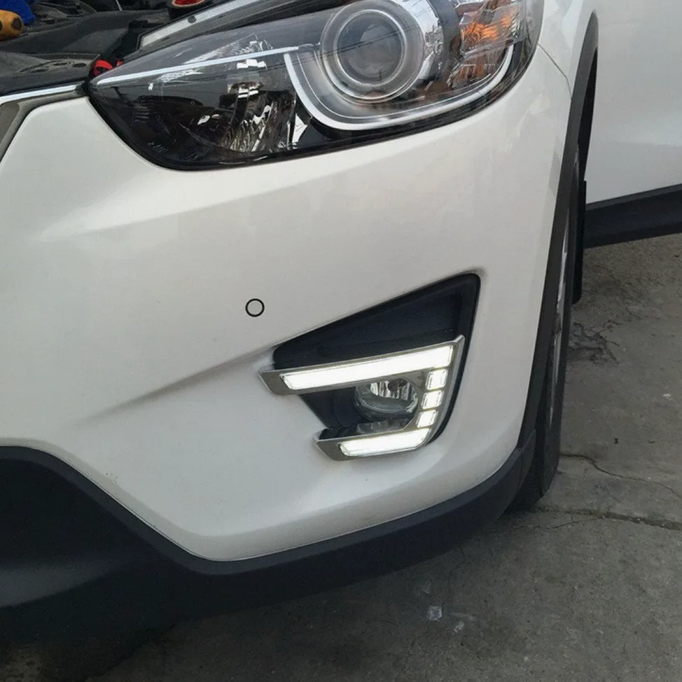 Luces diurnas LED DRL compatible for Mazda CX-5 2013 2014 2015 2016, DRL con señales de giro amarillas