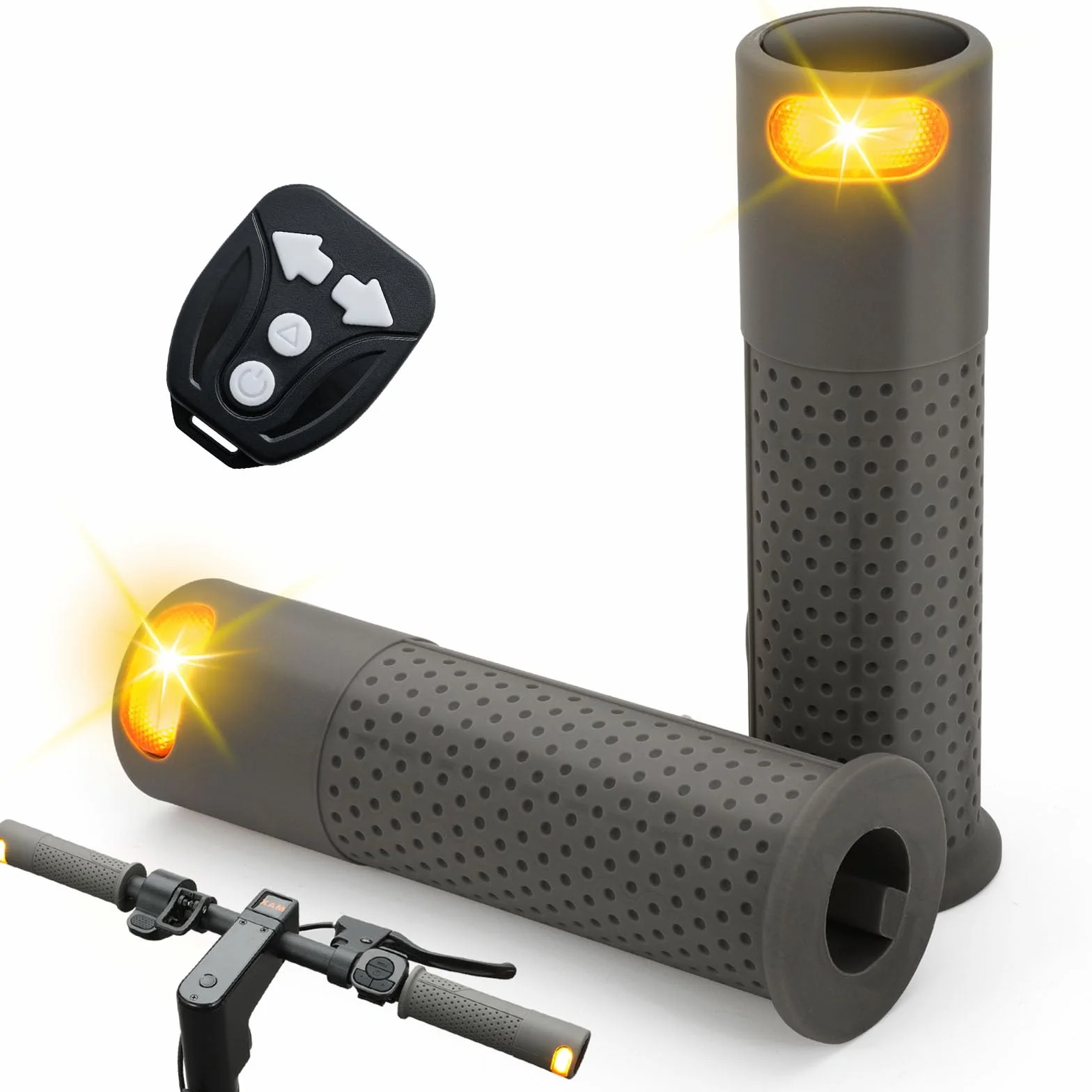 E Scooter Intermitente con Luz Manillar, Carga Inalámbrica en Empuñadura y Mando a Distancia para Xiaomi M365 Pro1 Pro2, Ninebot Max G30 G30D