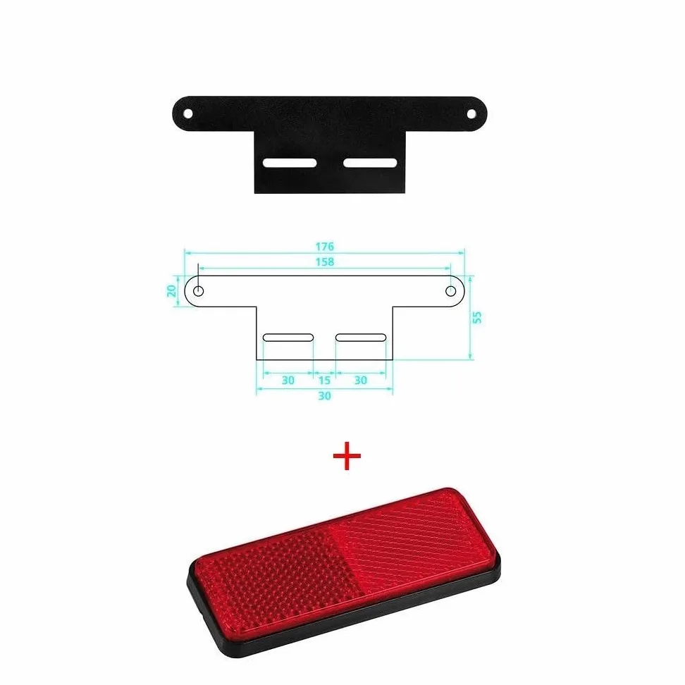 Kit para Moto matrícula + 4 Flechas + luz Placa + Reflectante + Soporte lampa Universal Moto Guzzi V7 Stone 750 2011 – 2017