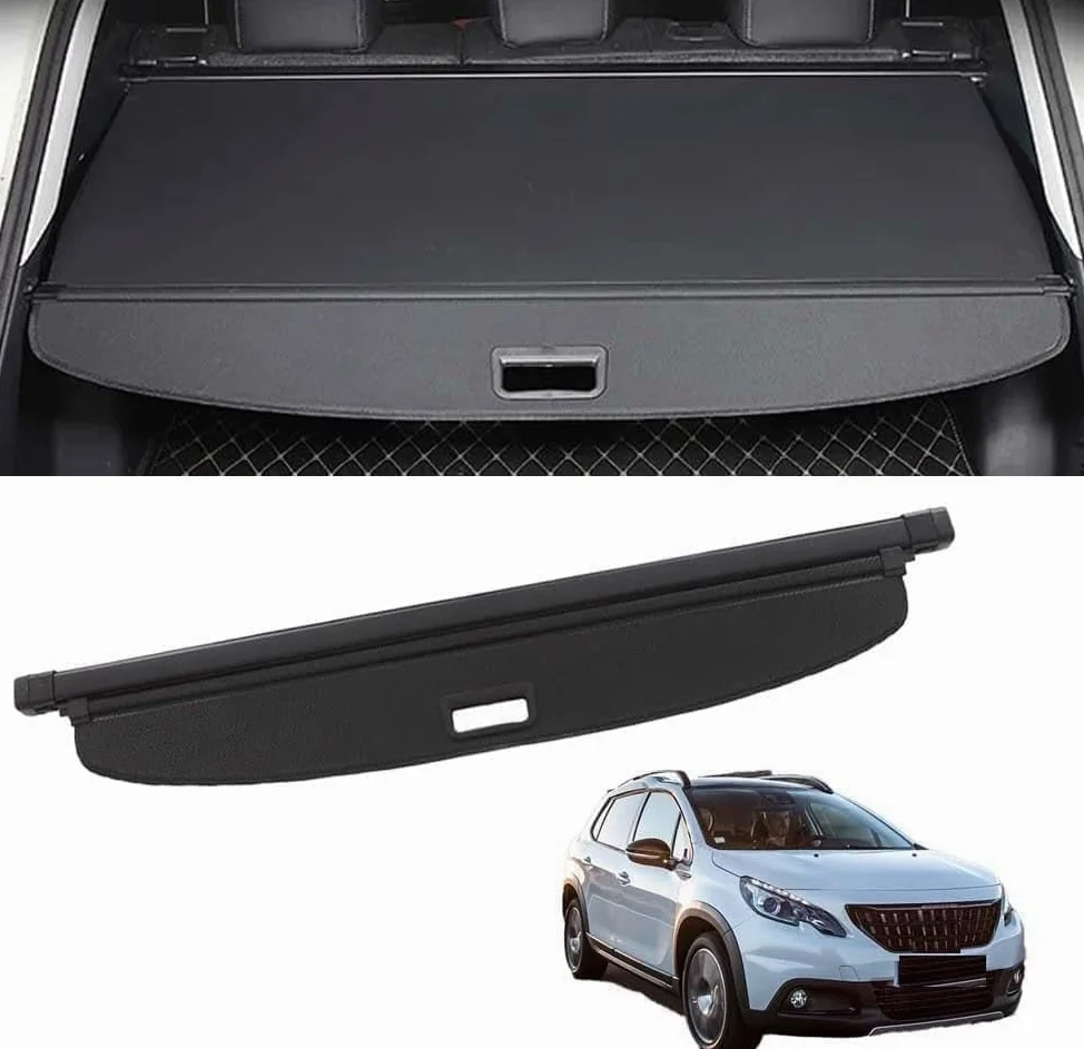 Cubierta de Carga for Maletero de Coche, para Peugeot 2008 I (Facelift 2016) 2016, Cortina de privacidad Maletero Trasero de Coche.