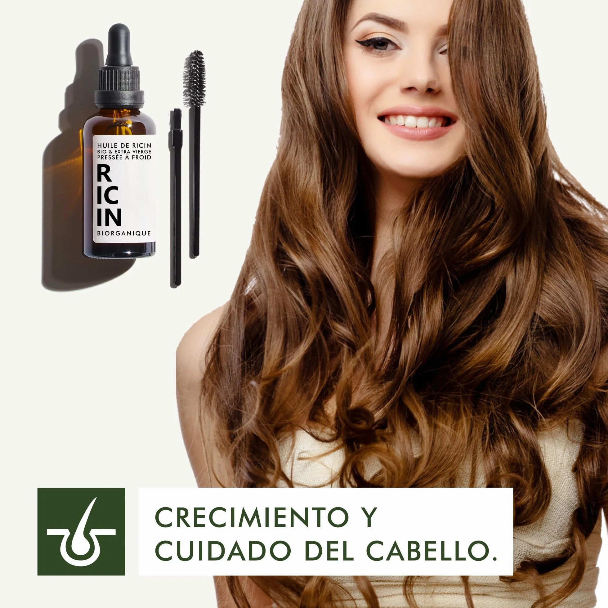 Aceite de Ricino BIO 100% Puro Prensado en Frío 100 ml Vegano Botella de Vidrio