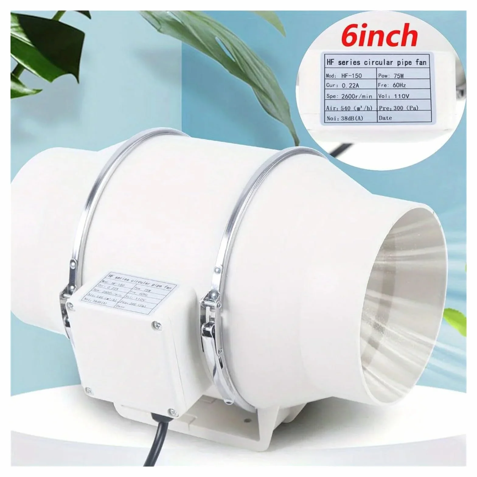 Ventilador de conducto en línea 4'', 5'' y 6'', ventilador extracción silencioso for conductos,Ventilación confiable(4 Inch)