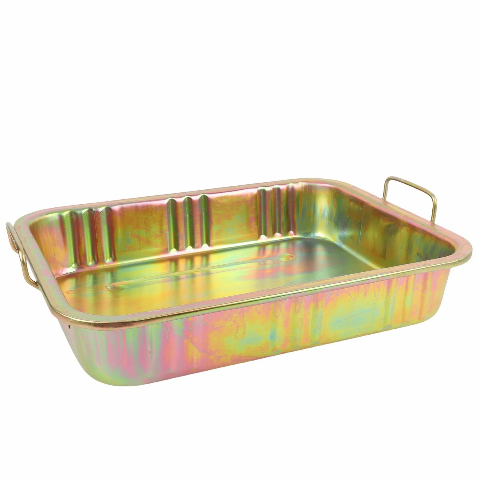 Bandeja de goteo de aceite de 13 litros 48,5 x 37,5 x 9 cm Bandeja de drenaje de aceite de hierro galvanizado y recipiente de recogida de líquidos Depósito anticorrosivo a prueba