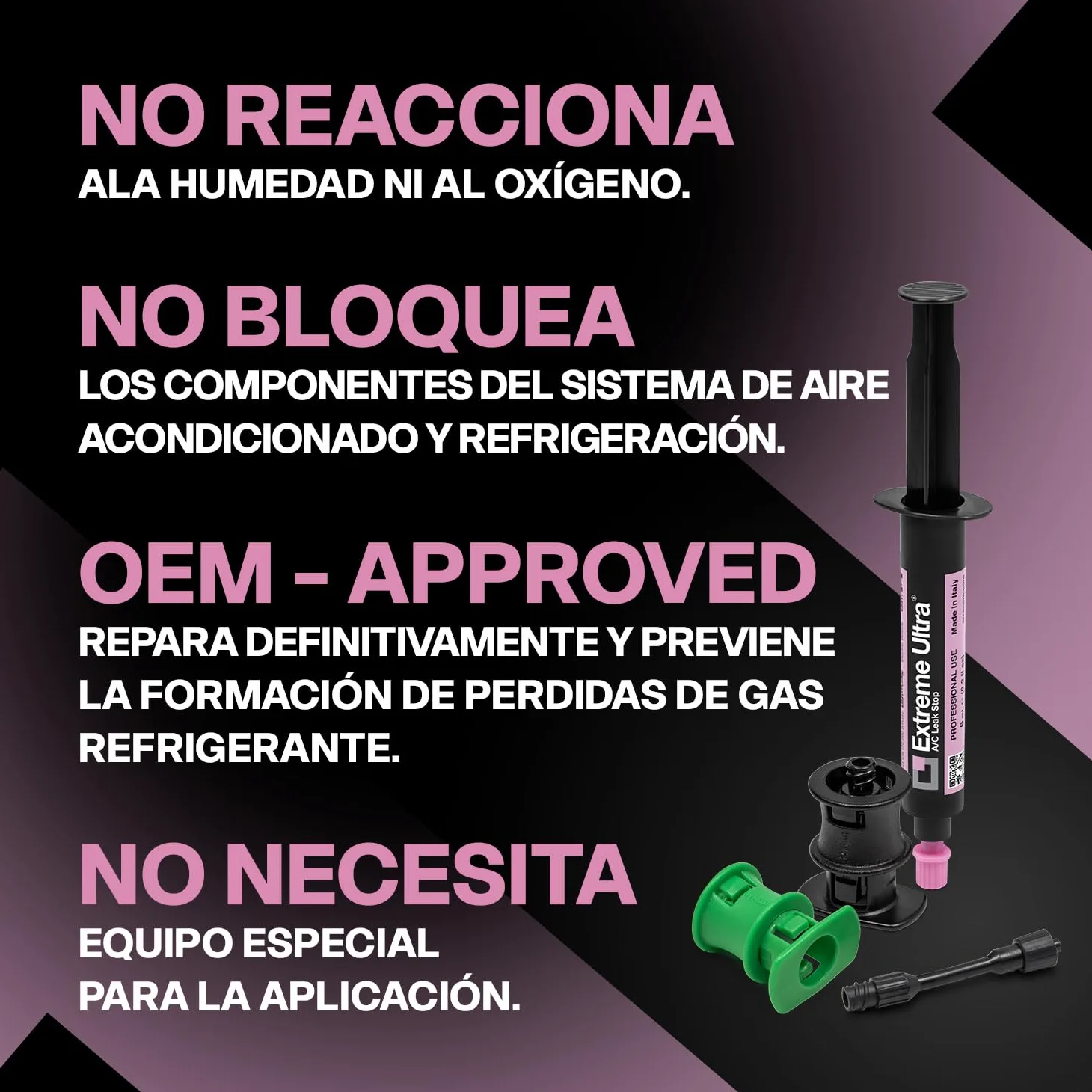 ERRECOM Extreme Ultra - 6 x 6 ml, Sellador de Fugas para Sistemas de Aire Acondicionado de Automóviles, incluye les adaptadores R134a y R1234yf