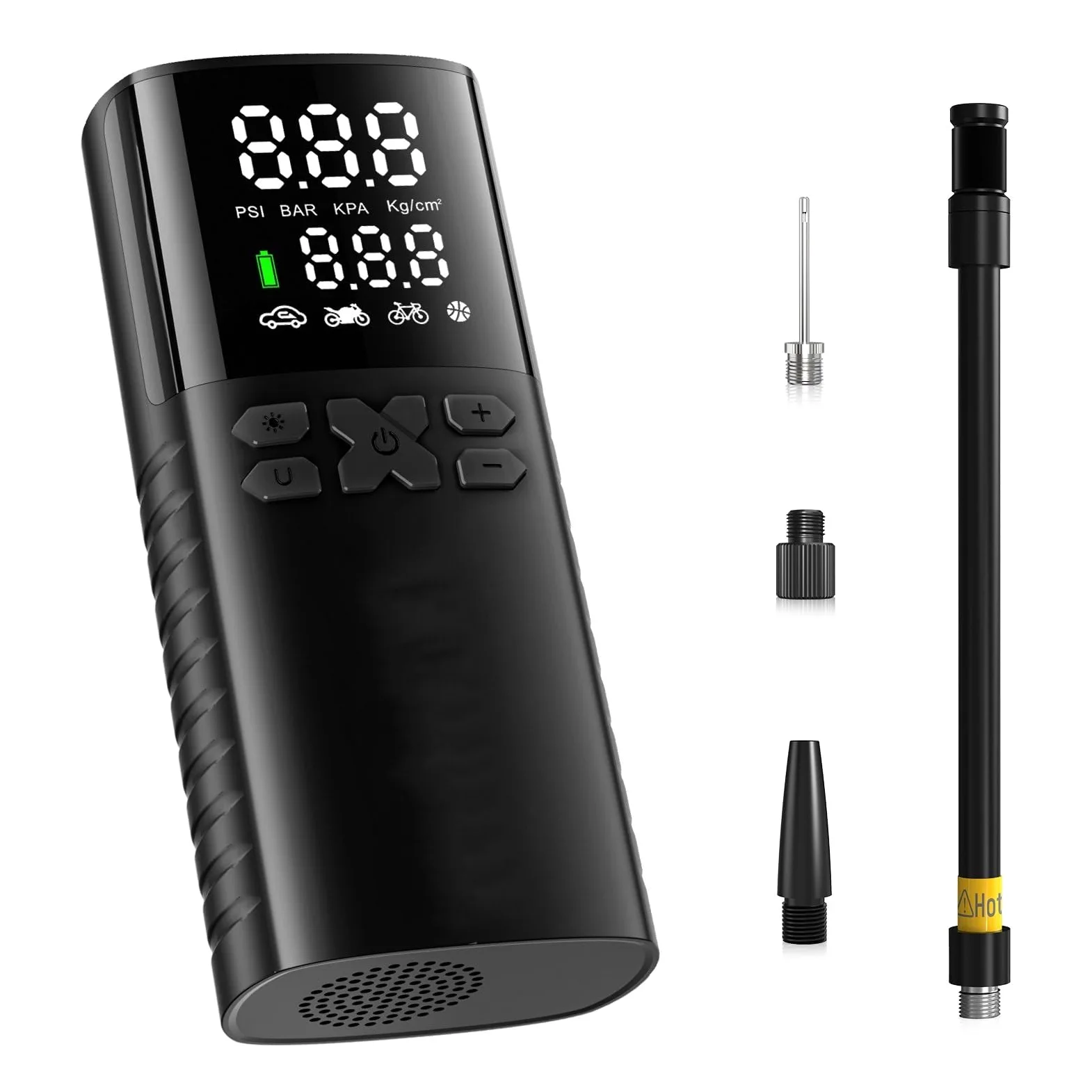 Inflador Ruedas Coche Bomba de Aire de 4000mAh para Motocicletas, Inflador de neumáticos para Bicicleta y Barco con LED Digital y presión preestablecida Compresores de Aire portátiles