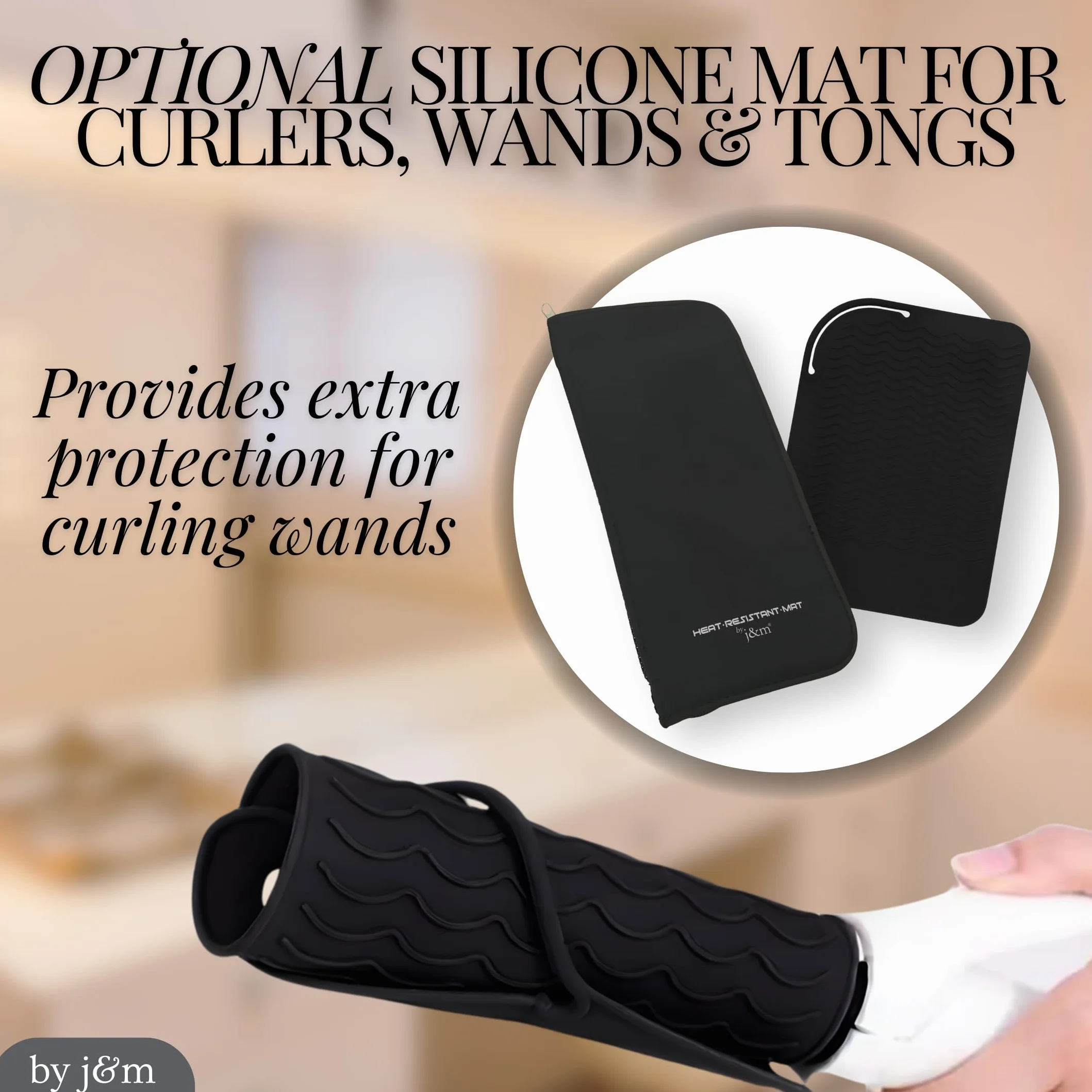Esterilla y Funda para Alisador de Pelo j&m - Resistencia al Calor - Compatible con ghd, BaByliss - Estuche Viaje Compacto