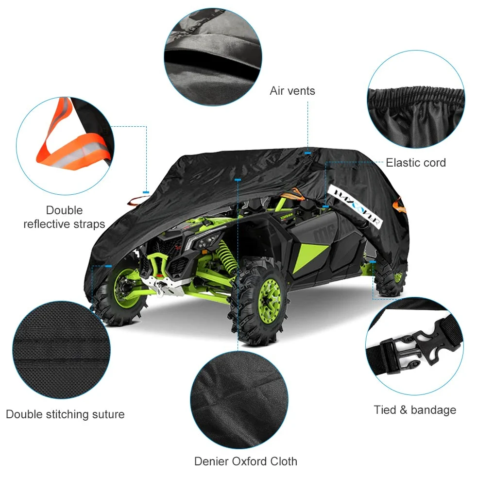 Funda Impermeable para UTV, Material de Tela Oxford Resistente al Agua para Polaris RZR Pro XP 4 Yamaha Can Am Maverick Arctic Cat Textron Off Road 4-6 Passenger