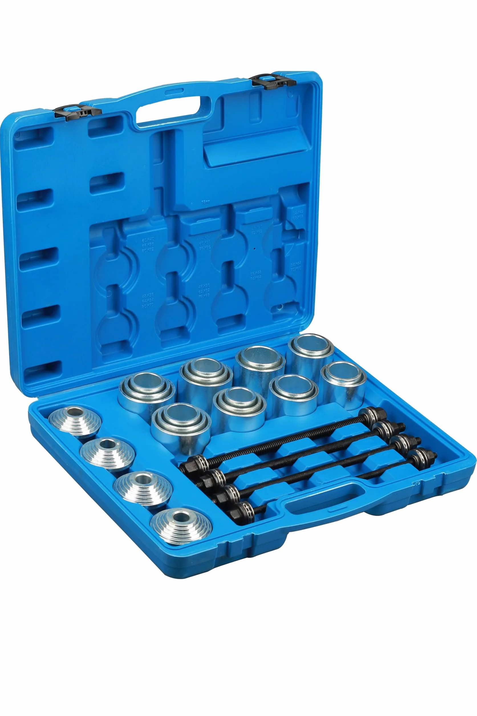 BOOMSTART Juego de rodamientos silenciosos de 28 piezas, prensa de rodamientos de rueda, kit de herramientas de bujes extractores con caja de almacenamiento, extractor, instalador para coche, camión y