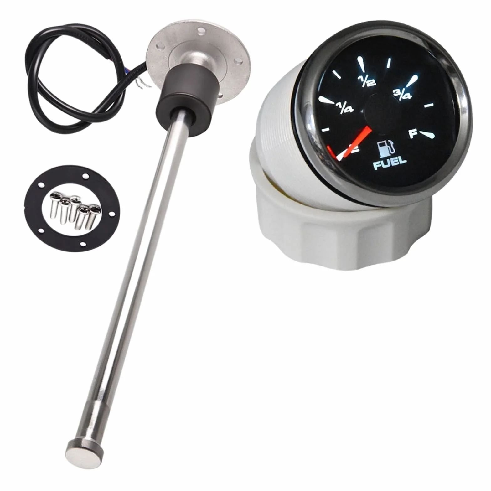 Indicador de nivel de tanque de combustible de 0-190ohm, 100-600mm con retroiluminación de 8 colores, indicador de nivel de combustible apto for barco, coche, camión, Sensor de nivel de combustible Al