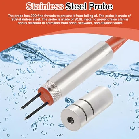 Indicador de Nivel de Agua, Soparecido portátil de Pozo Profundo con sonda de Acero Inoxidable para medición de Nivel de Agua precisa, 50m (164ft) Profundidad