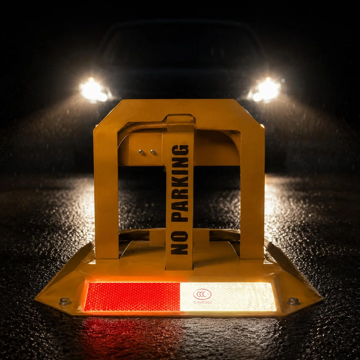Bloqueador Plegable para Parking con Llave - Cepos Parking - Barrera Parking Seguridad - Cepo para Plaza de Garaje - Protección Antirrobo - Bolardos para Parking
