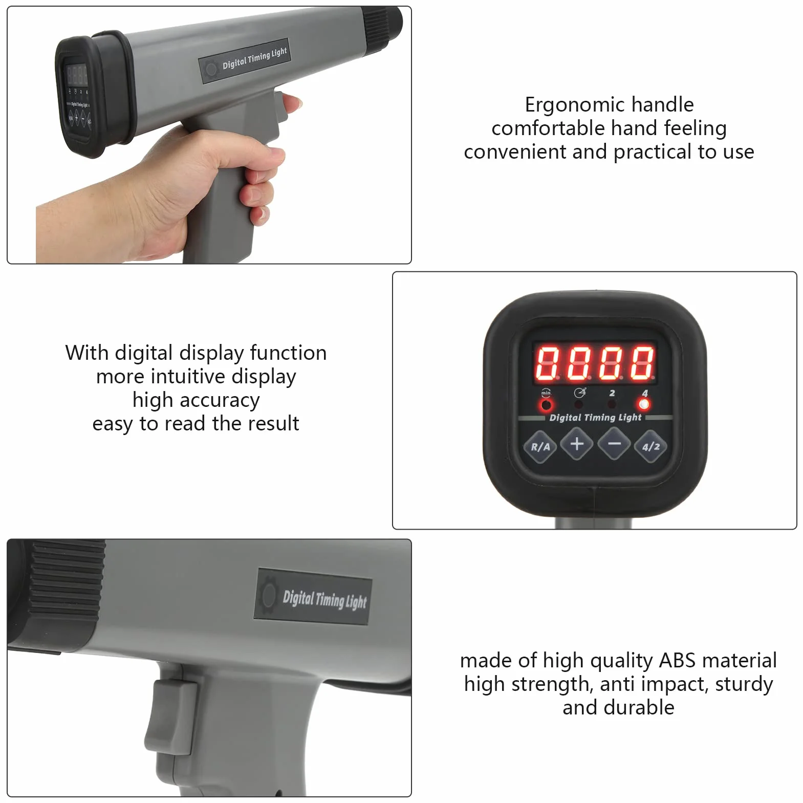 Luz de Sincronización de Encendido, Lámpara Estroboscópica de 12 V Luz de Sincronización de Motor Digital de Gasolina Inductiva, Pantalla Digital Detección de Automóvil de Motor de Reparación Portátil