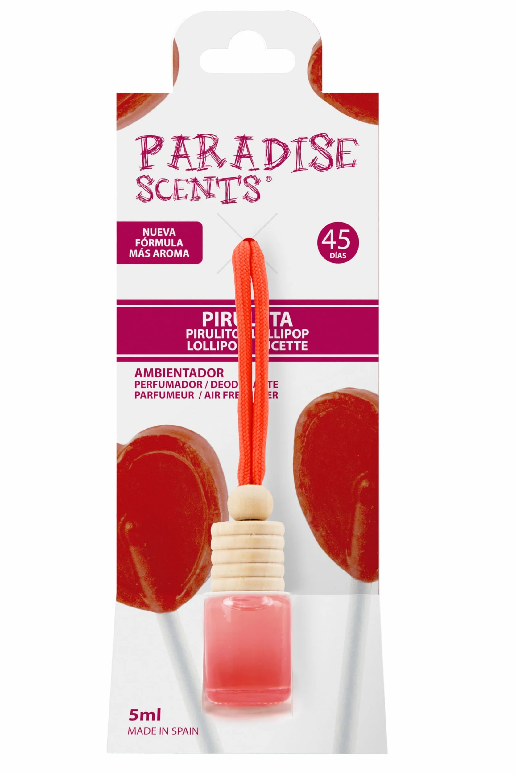 Paradise Scents PARADISE SCENSTS PER80164 Perfumador Spray Piruleta, Color Rojo